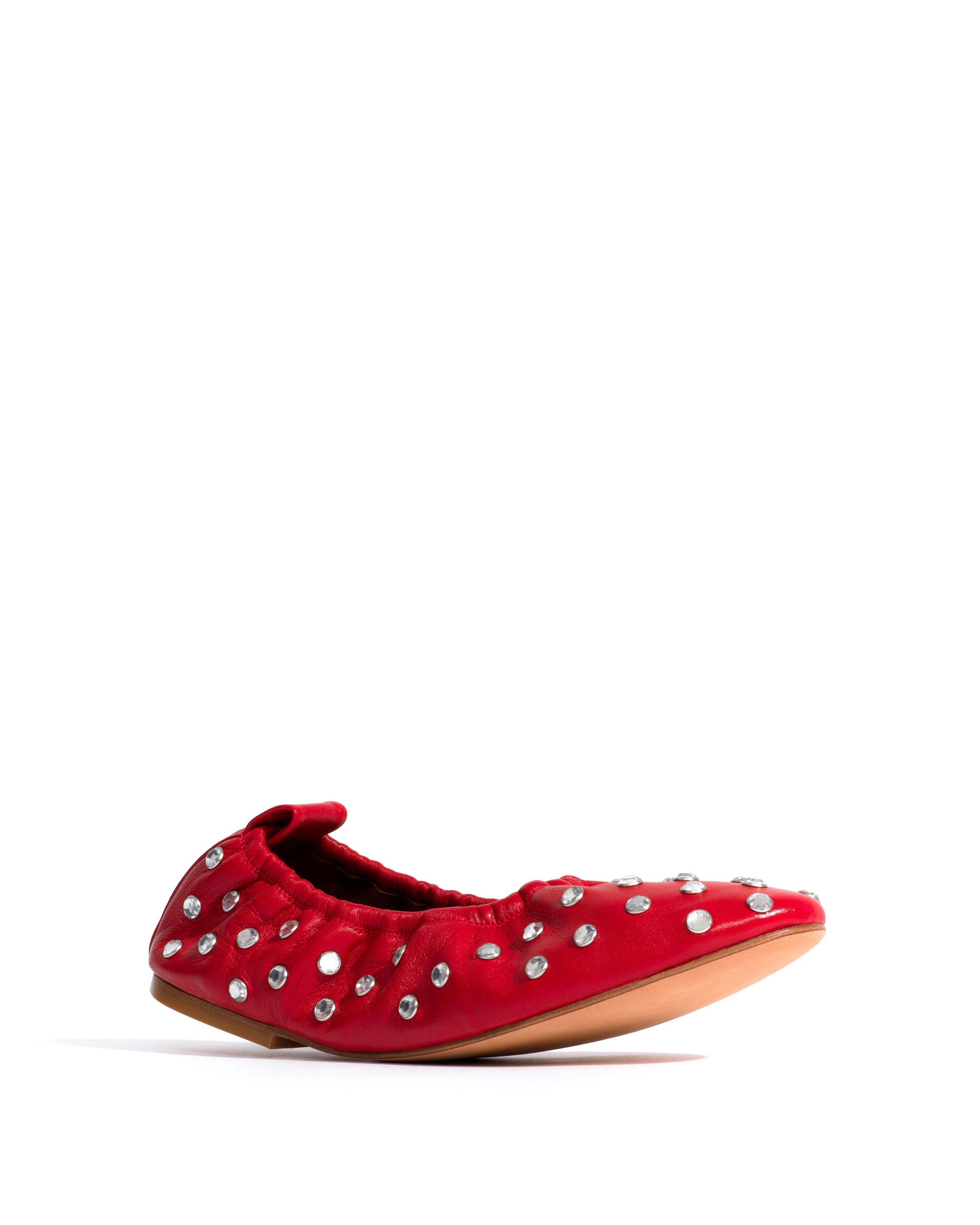 Mirelda crystals Silky lamb Ruby red - Anonymous Copenhagen Flat-loafers & ballerinas & pumps