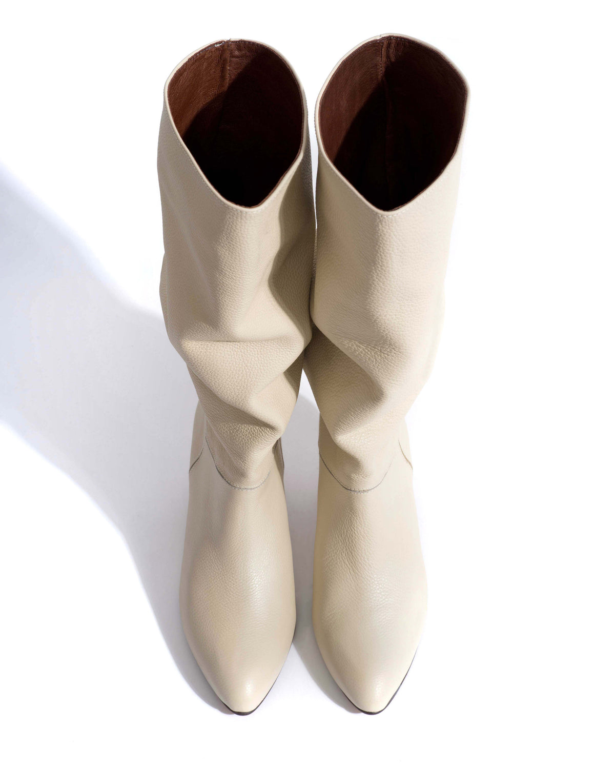 Jasmina 50 stiletto Pebbled soft calf & suede leather White sand