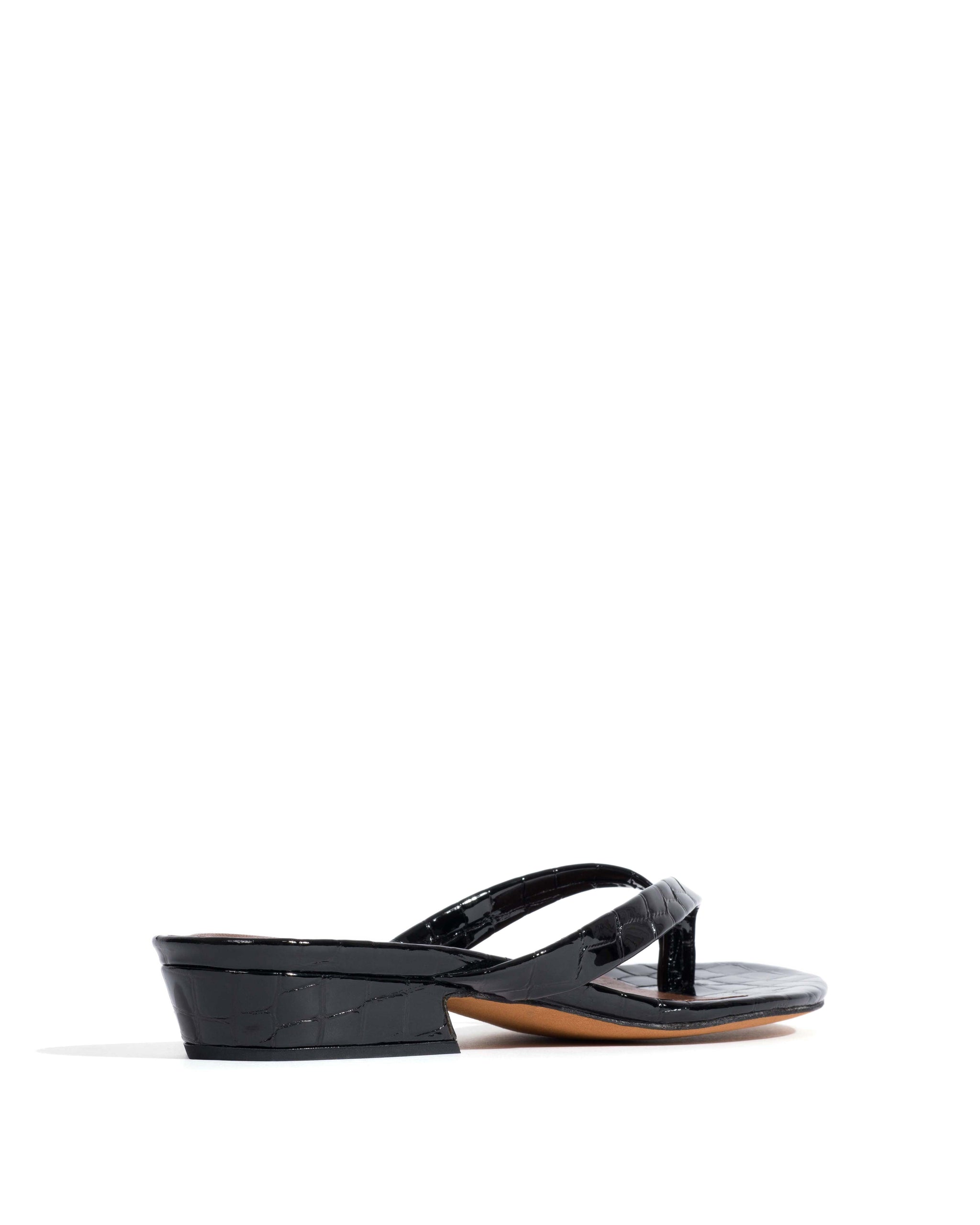 Chung 25 Polished croco calf Black