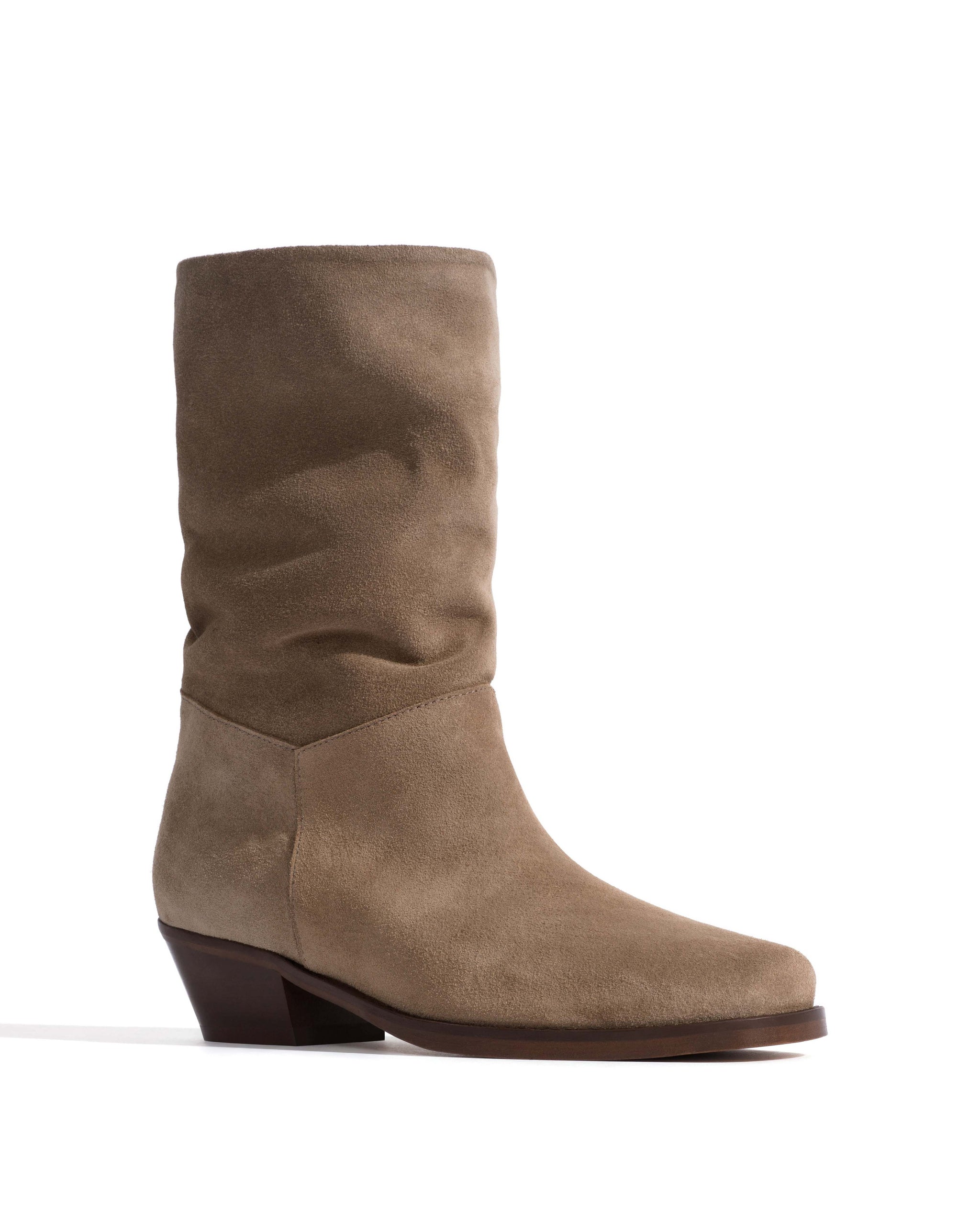 Patricia Calf suede & sleek leather Mushroom
