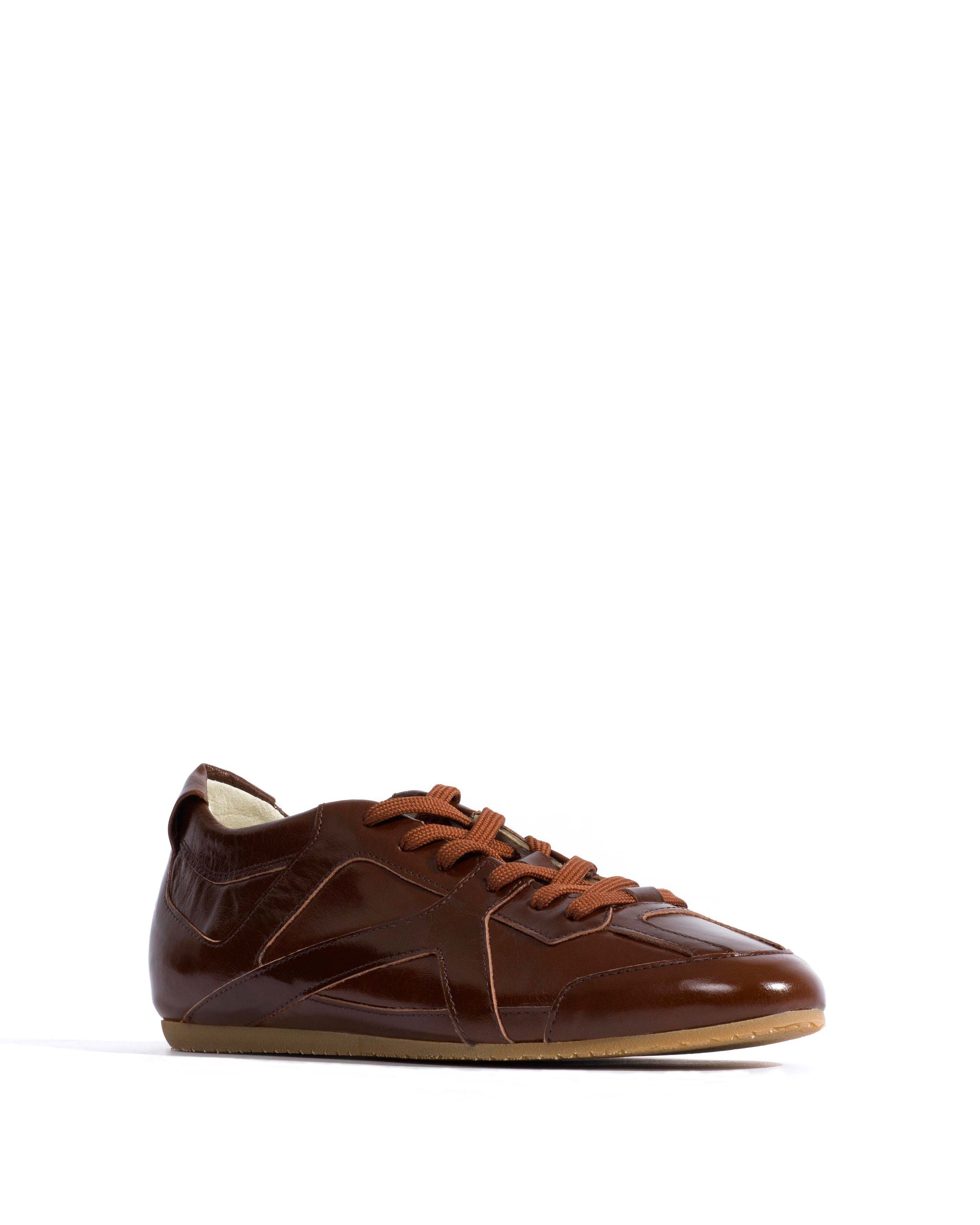 Sneakerina Crinkled polished goat Caramel brown - Anonymous Copenhagen Sneakers