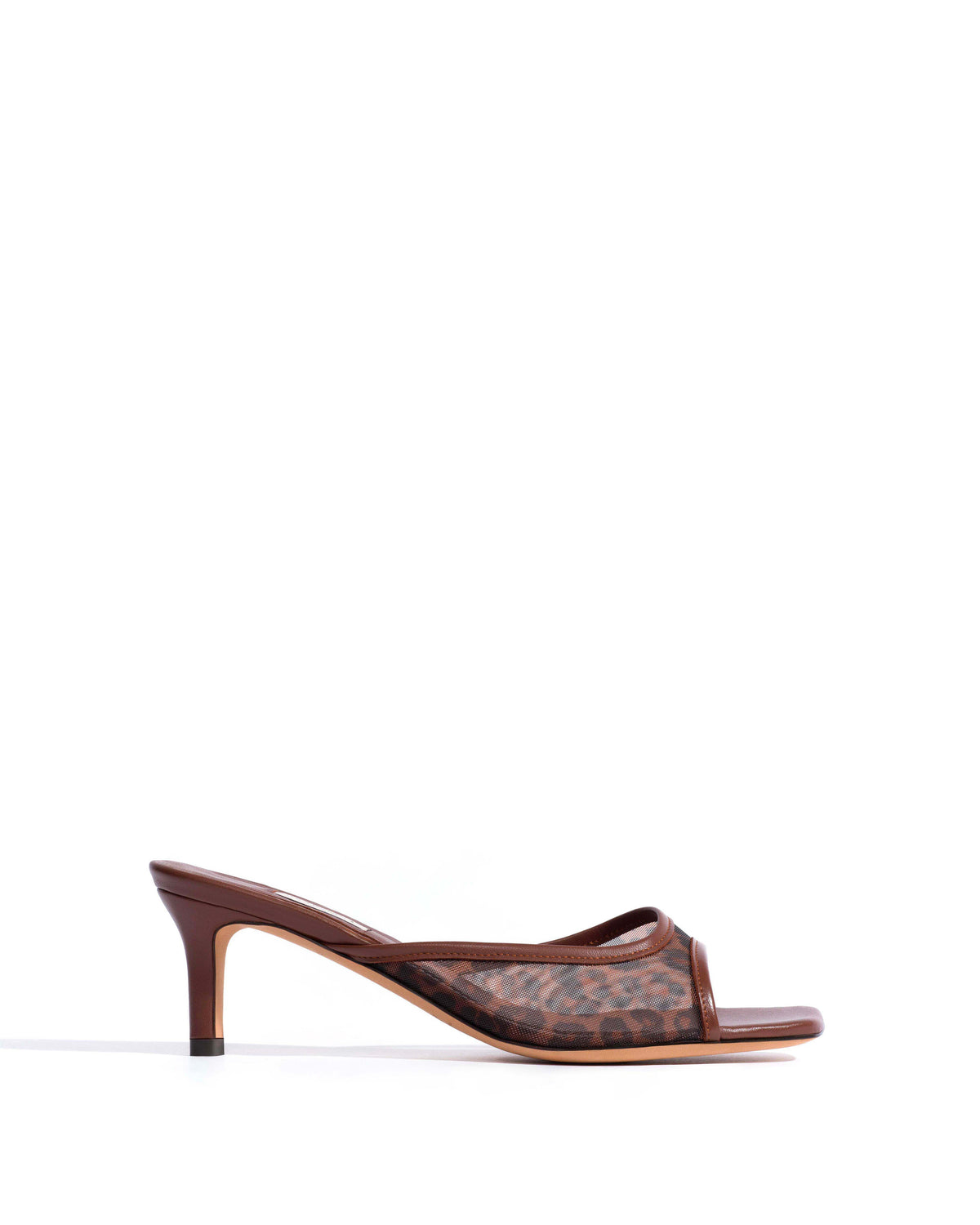 Mazy 55 mesh Shiny lamb & mesh Chocolate & leopard