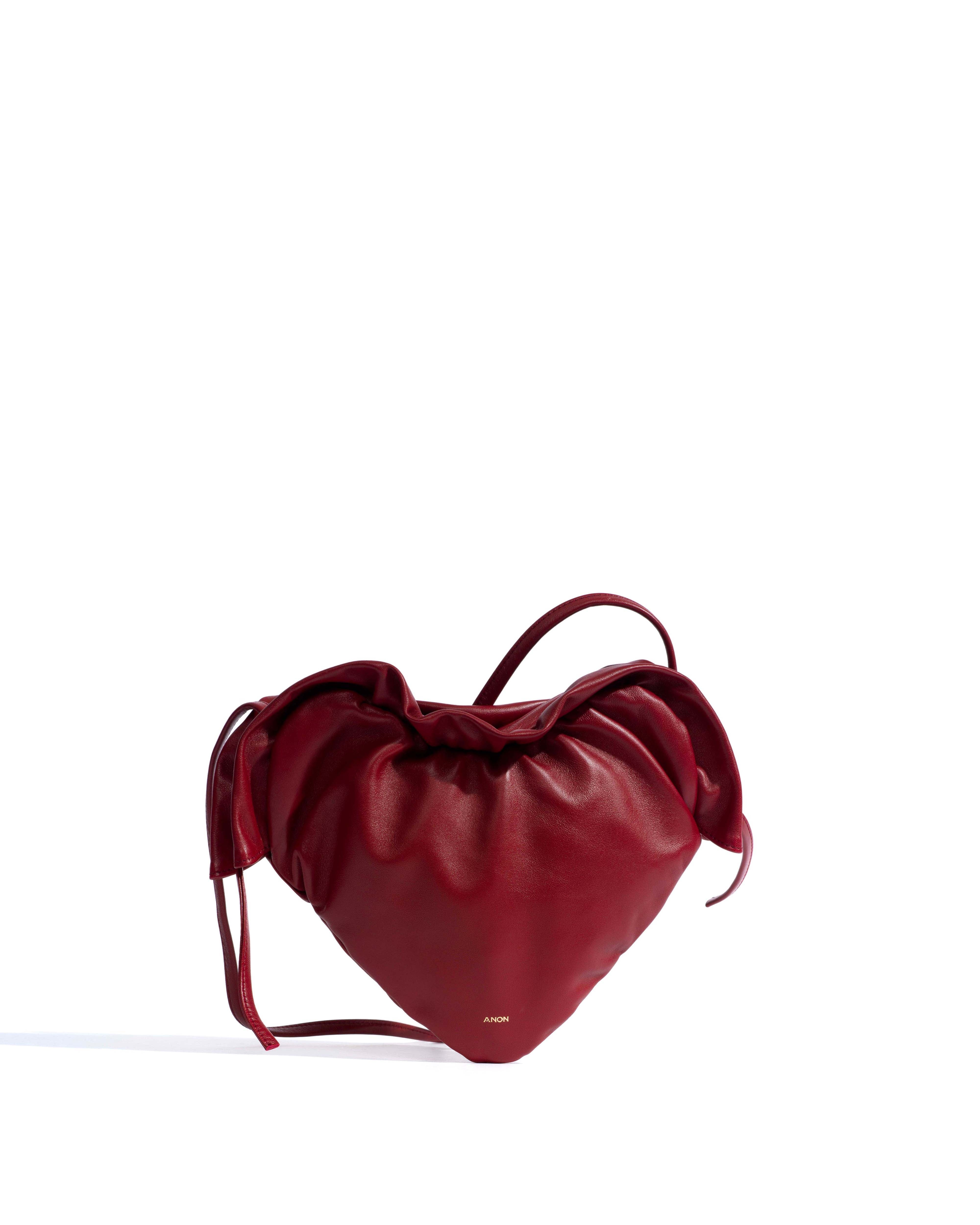 Zally classic heart bag Shiny lamb Pomegranate