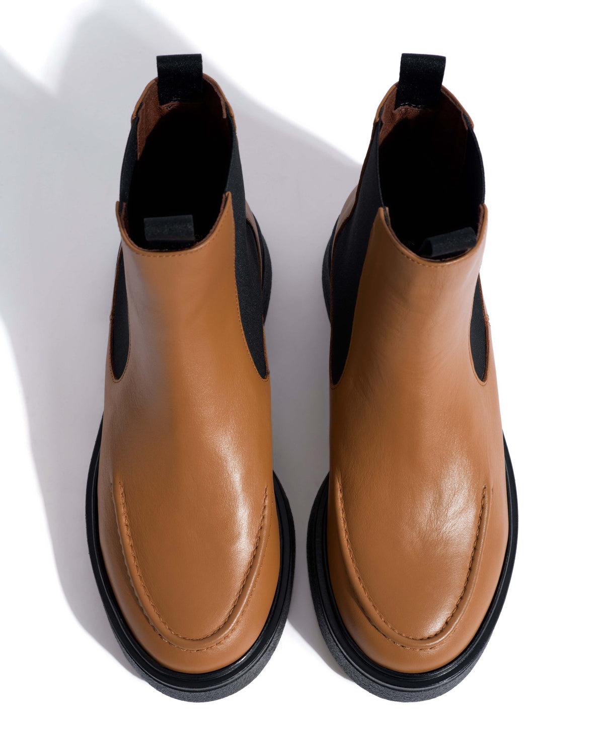 Kikie flat platform Soft calf & sole Camel & black