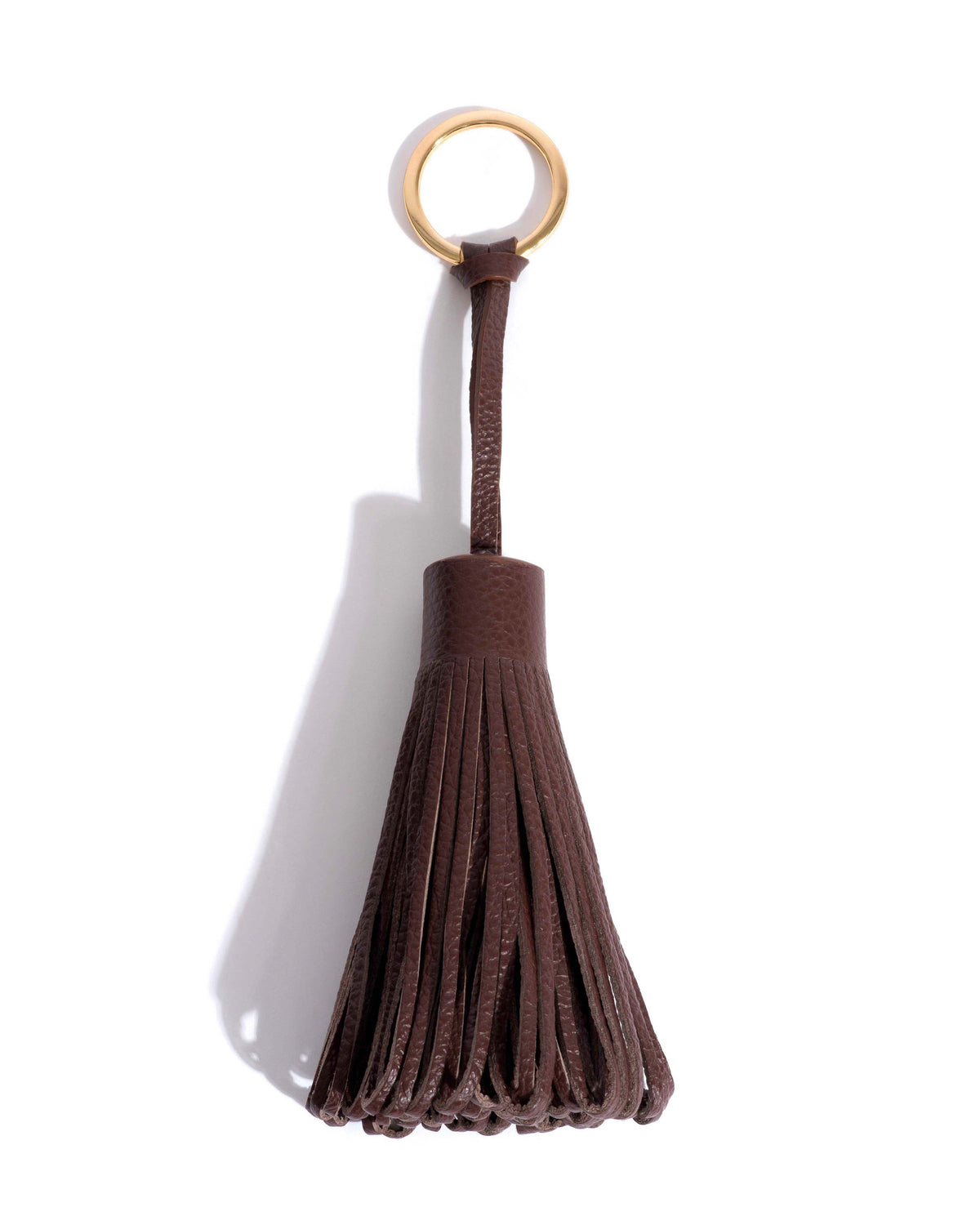 Katty fringe keyring Pebbled soft calf Chocolate