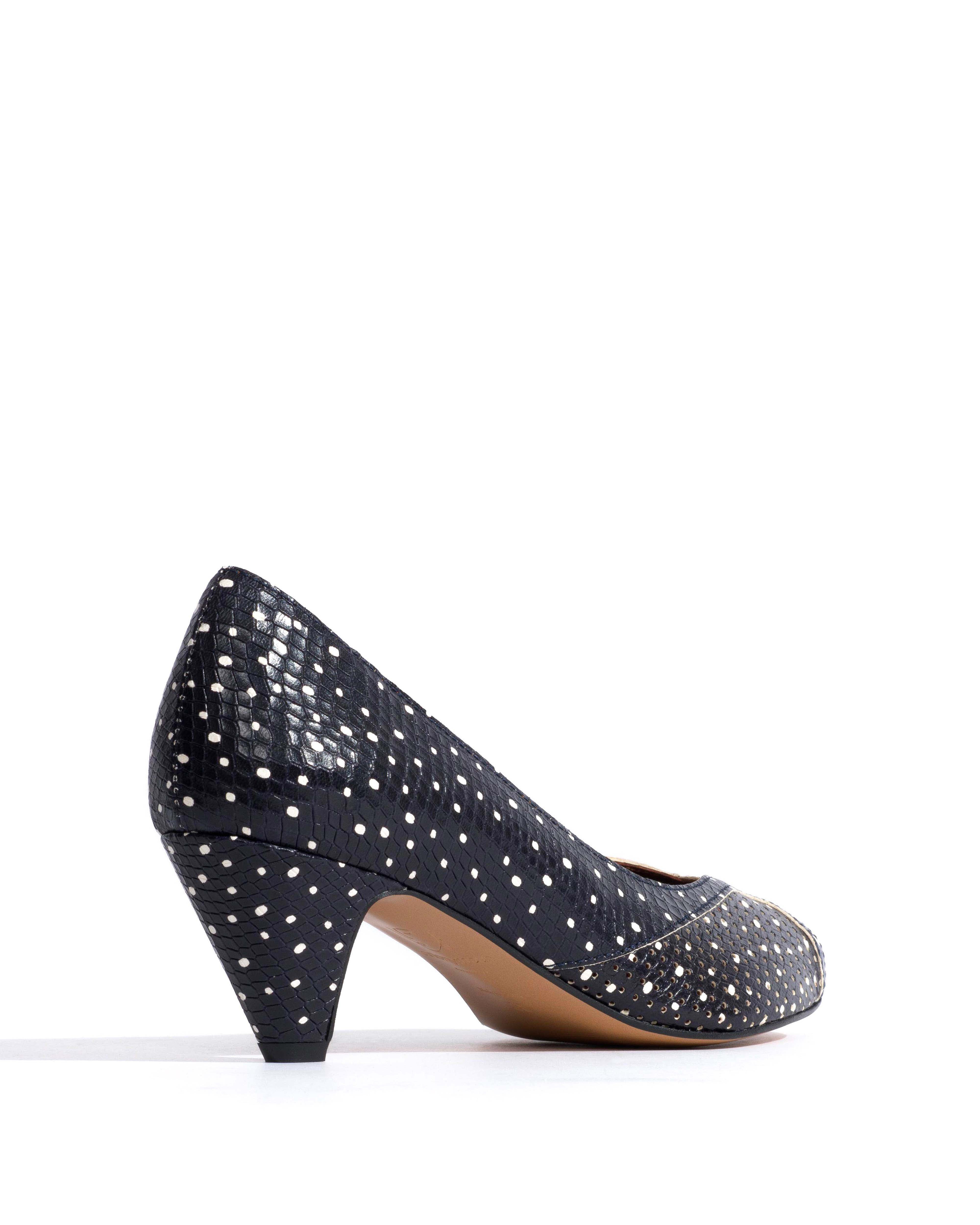 Tiffany stiletto Spotted snake calf Midnight blue