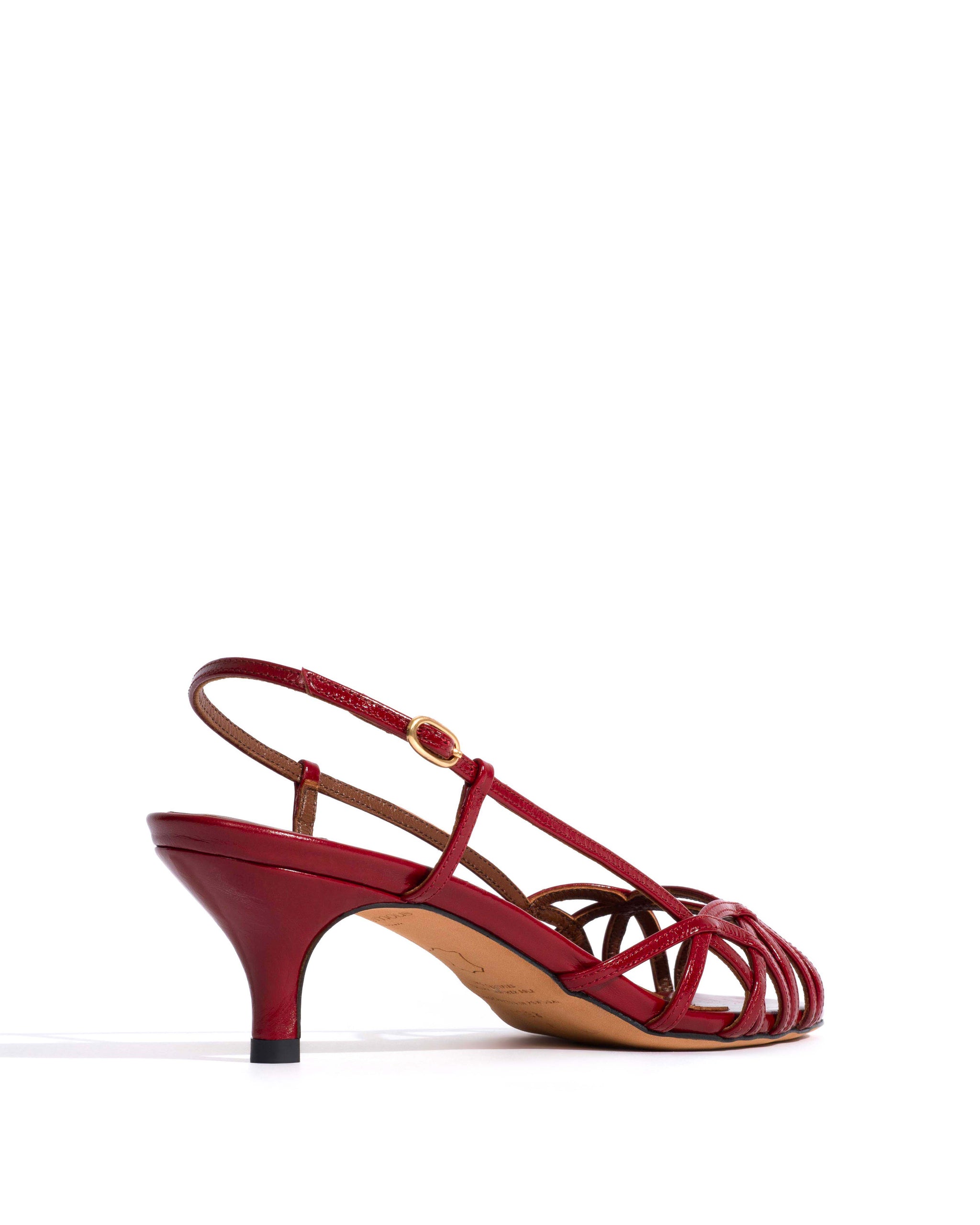 Scarlett 50 kitten Crinkled polished goat Pomegranate - Anonymous Copenhagen Heels
