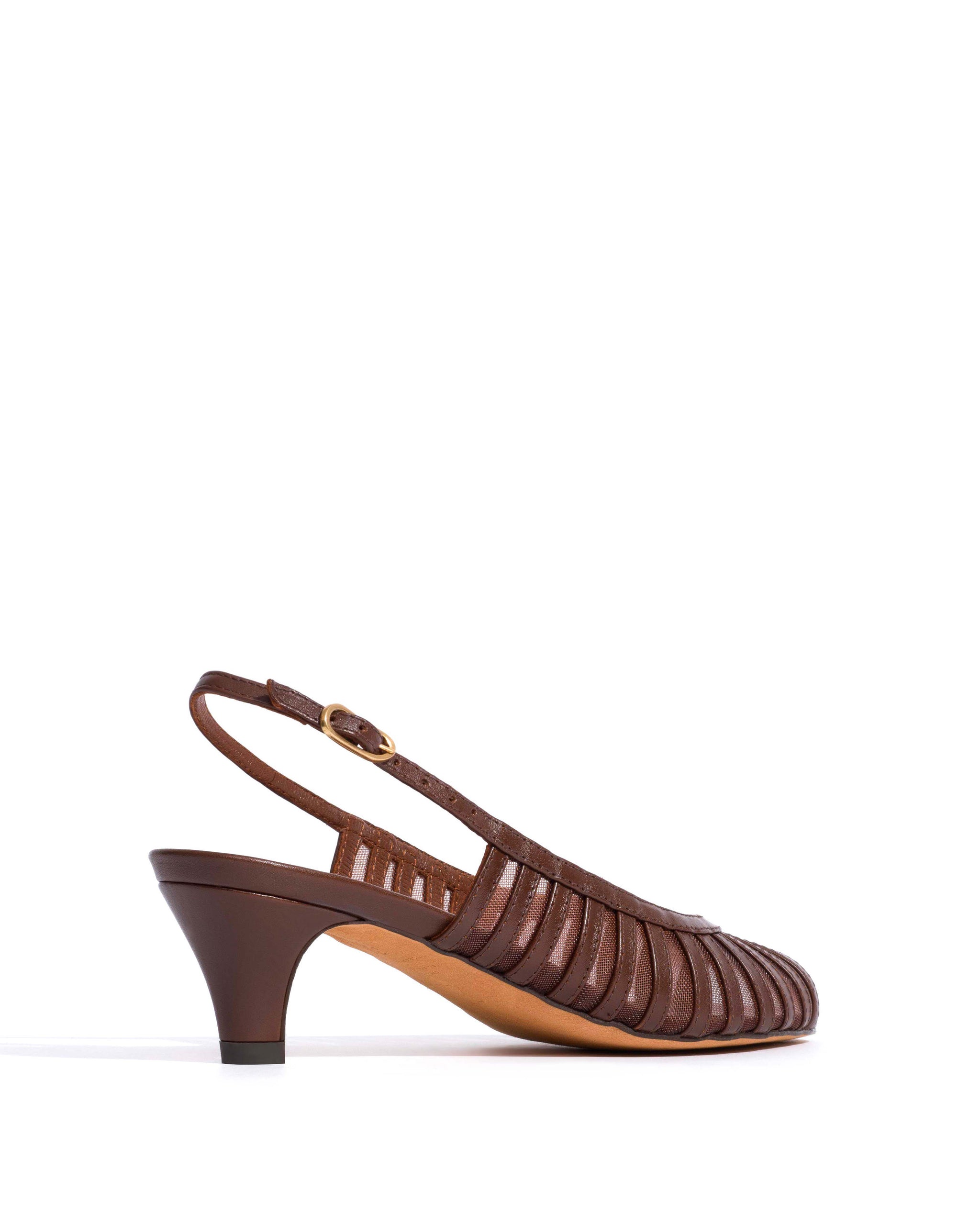 Carminho 40 mesh Shiny lamb & mesh Chocolate - Anonymous Copenhagen Heels