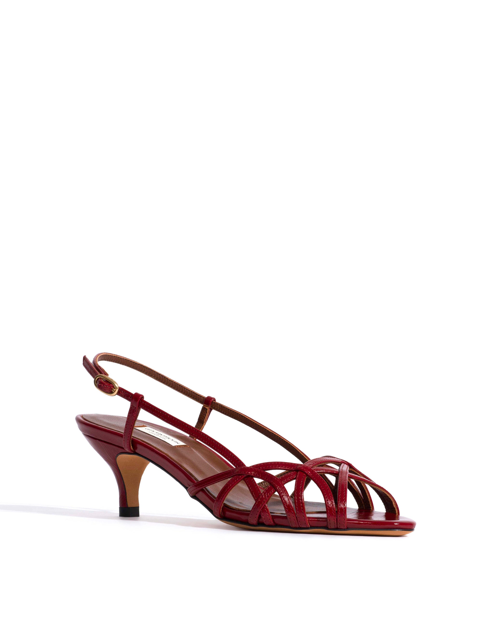 Scarlett 50 kitten Crinkled polished goat Pomegranate - Anonymous Copenhagen Heels
