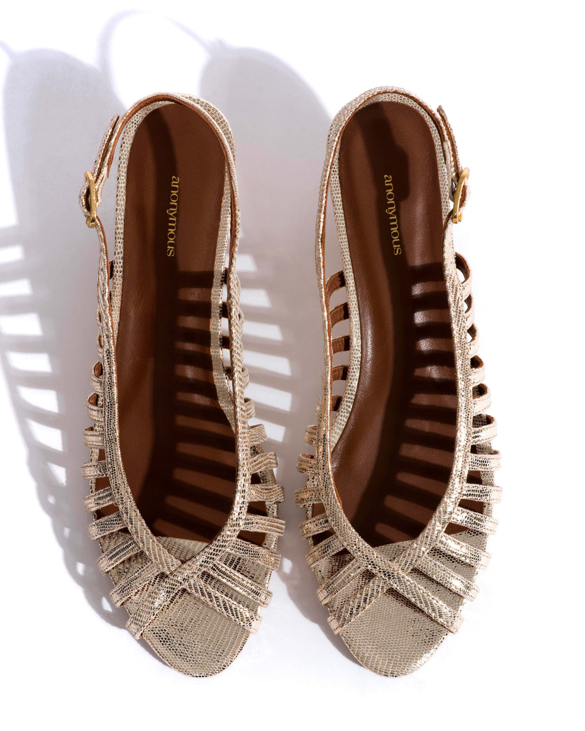 Carminho 40 stiletto Lizard metallic goat Champagne
