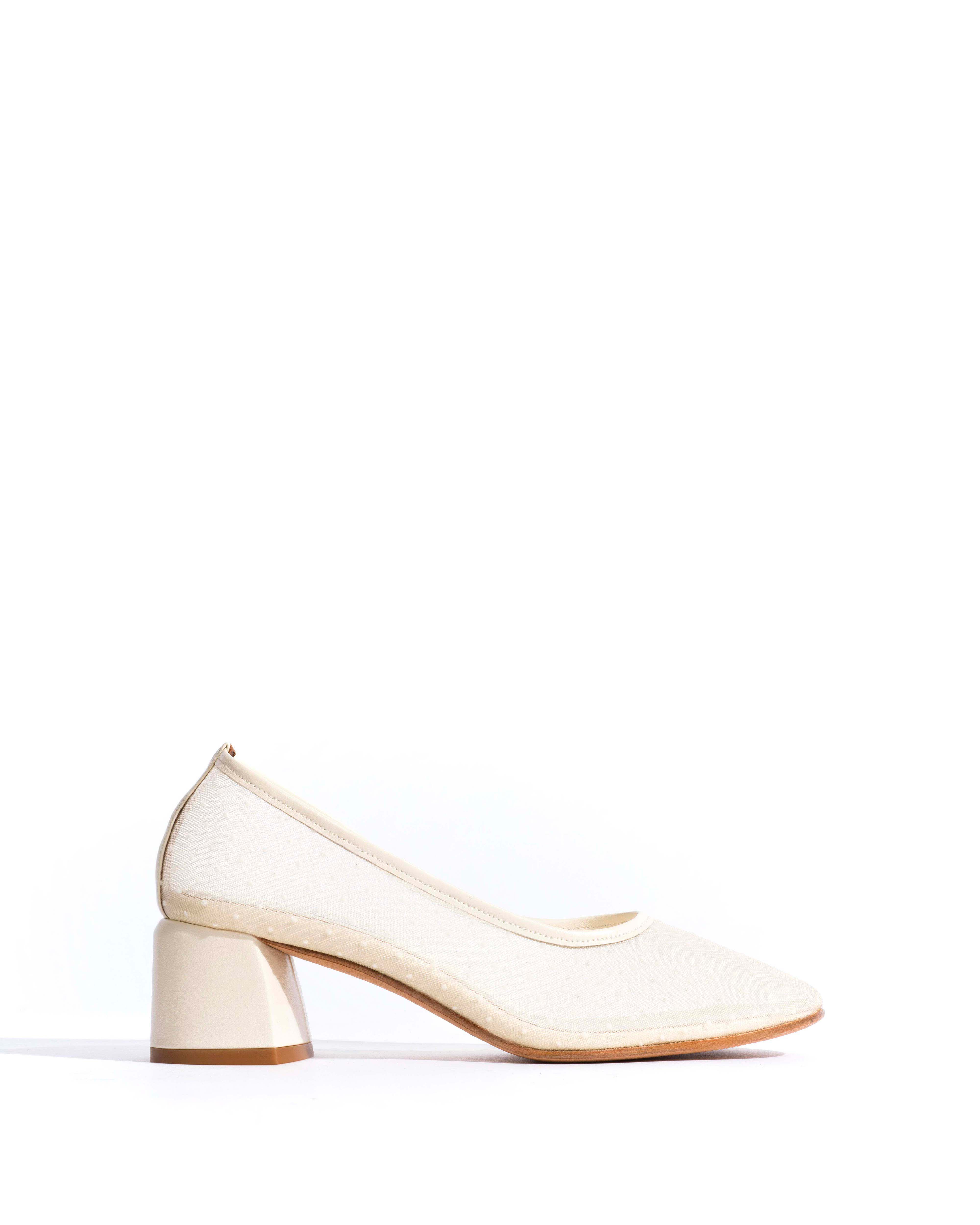 Sacha 40 mesh Shiny lamb & dot velvet mesh White sand