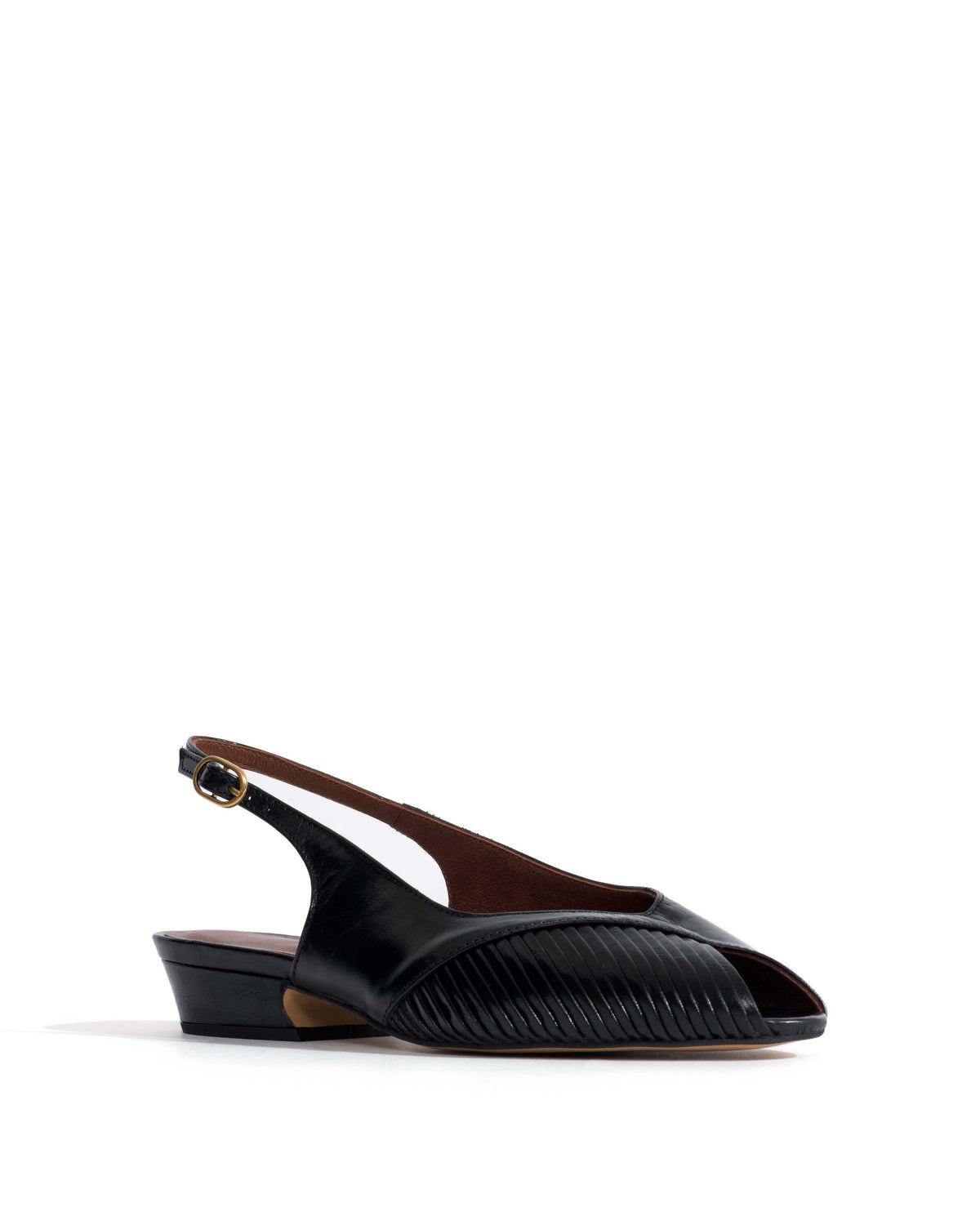Cassandra 25 Crinkled polished goat Black