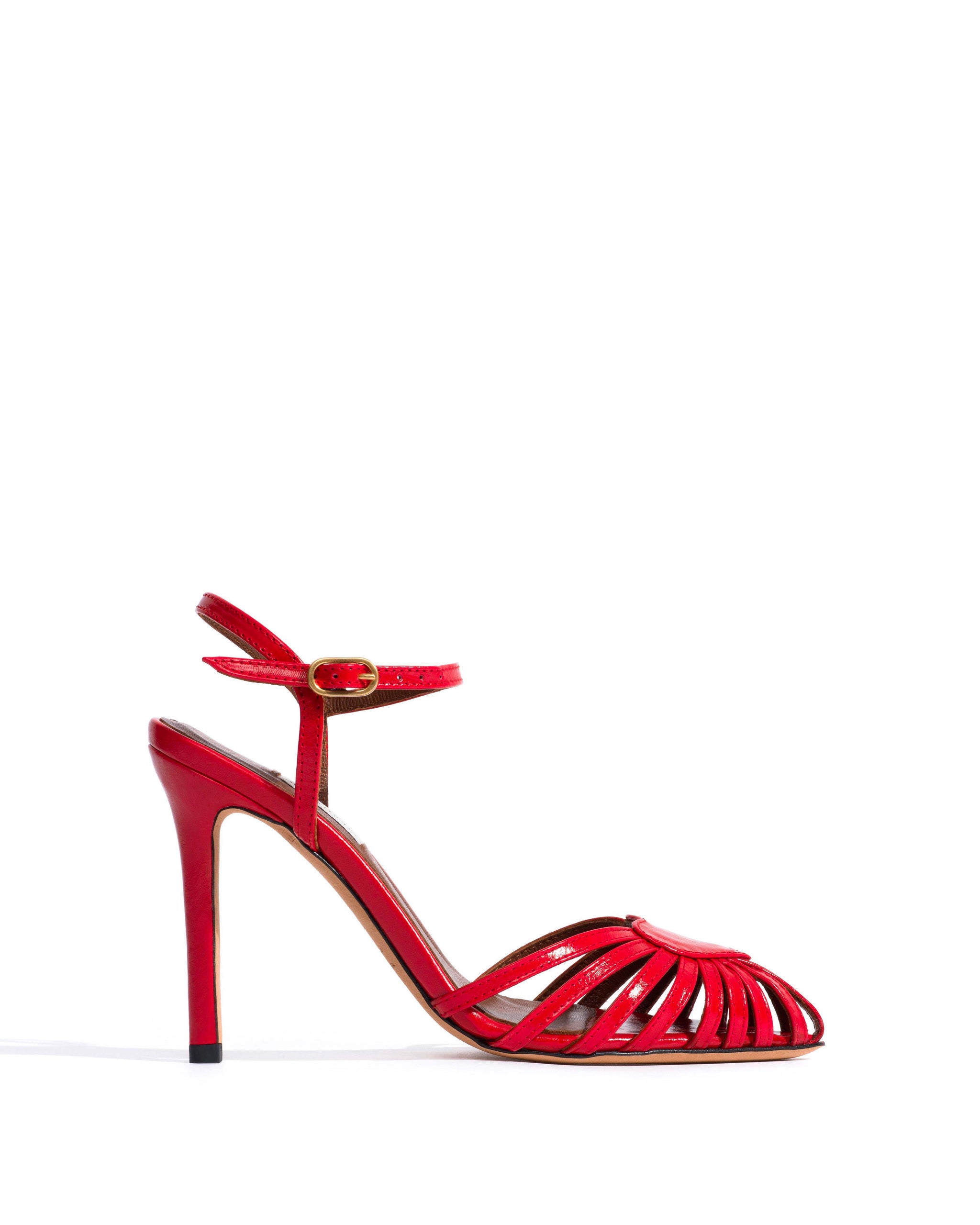 Keesha 100 Crinkled polished goat Scarlet - Anonymous Copenhagen Heels