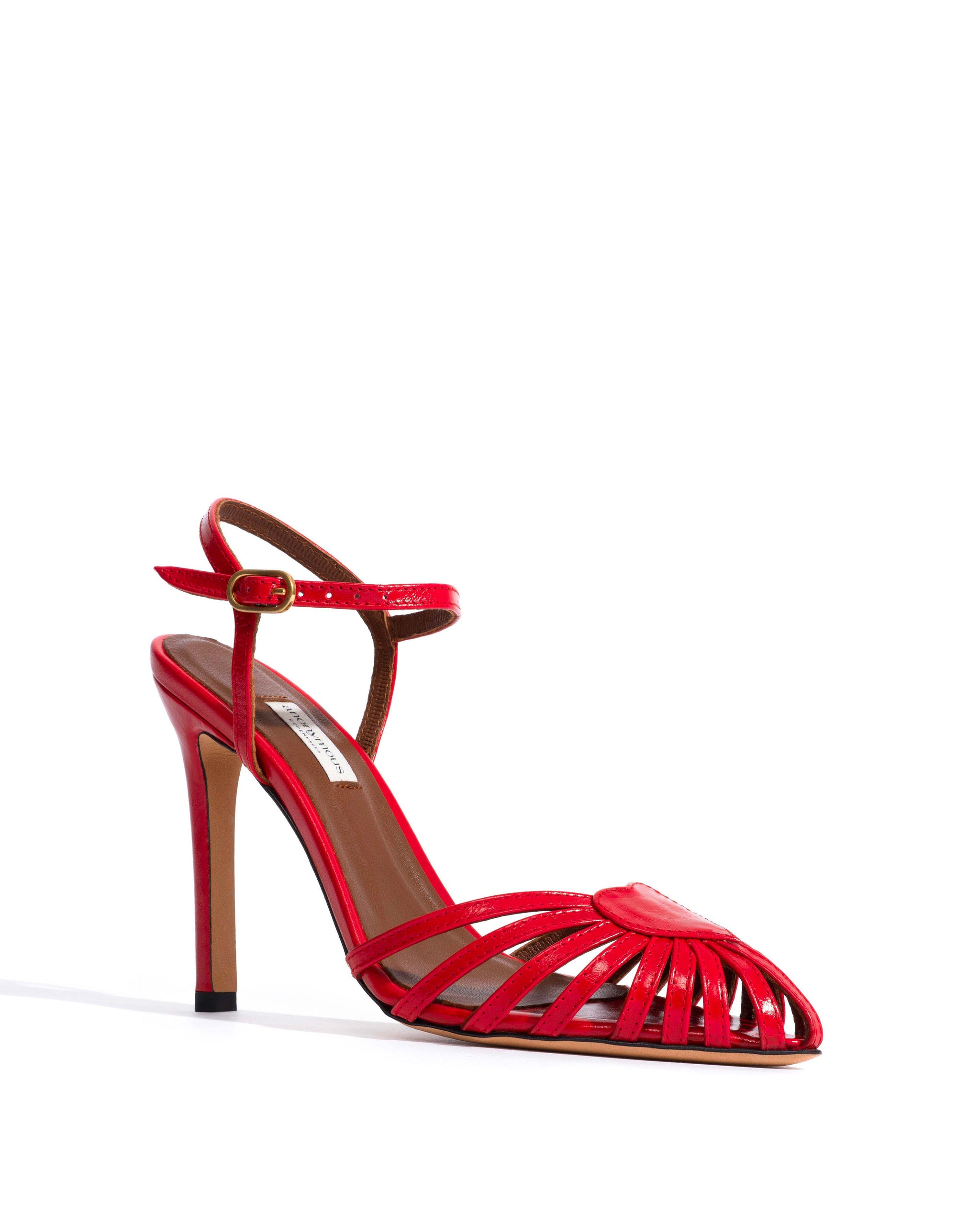 Keesha 100 Crinkled polished goat Scarlet - Anonymous Copenhagen Heels