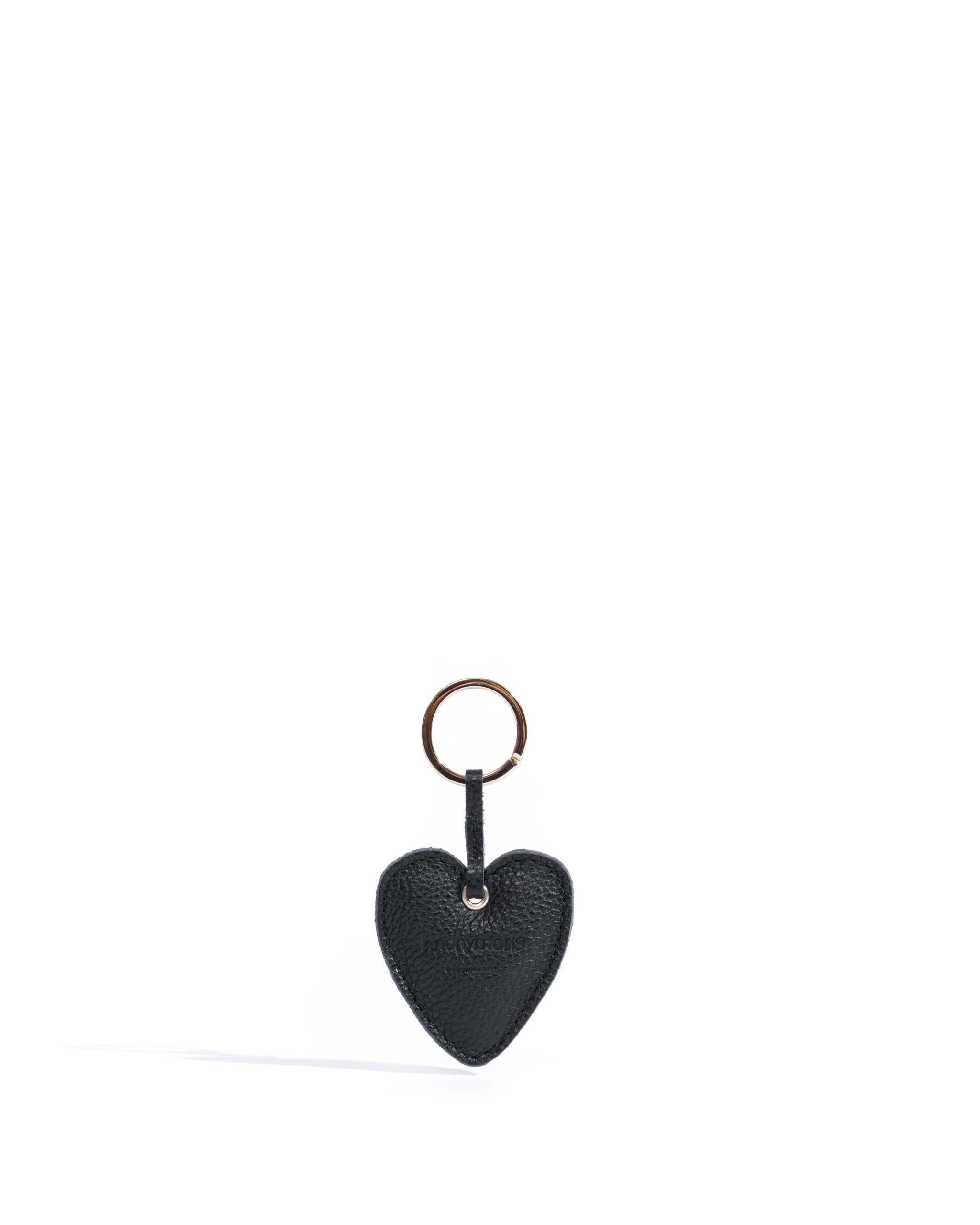 Heart keyring Pebbled soft calf Black - Anonymous Copenhagen Small Leather Goods