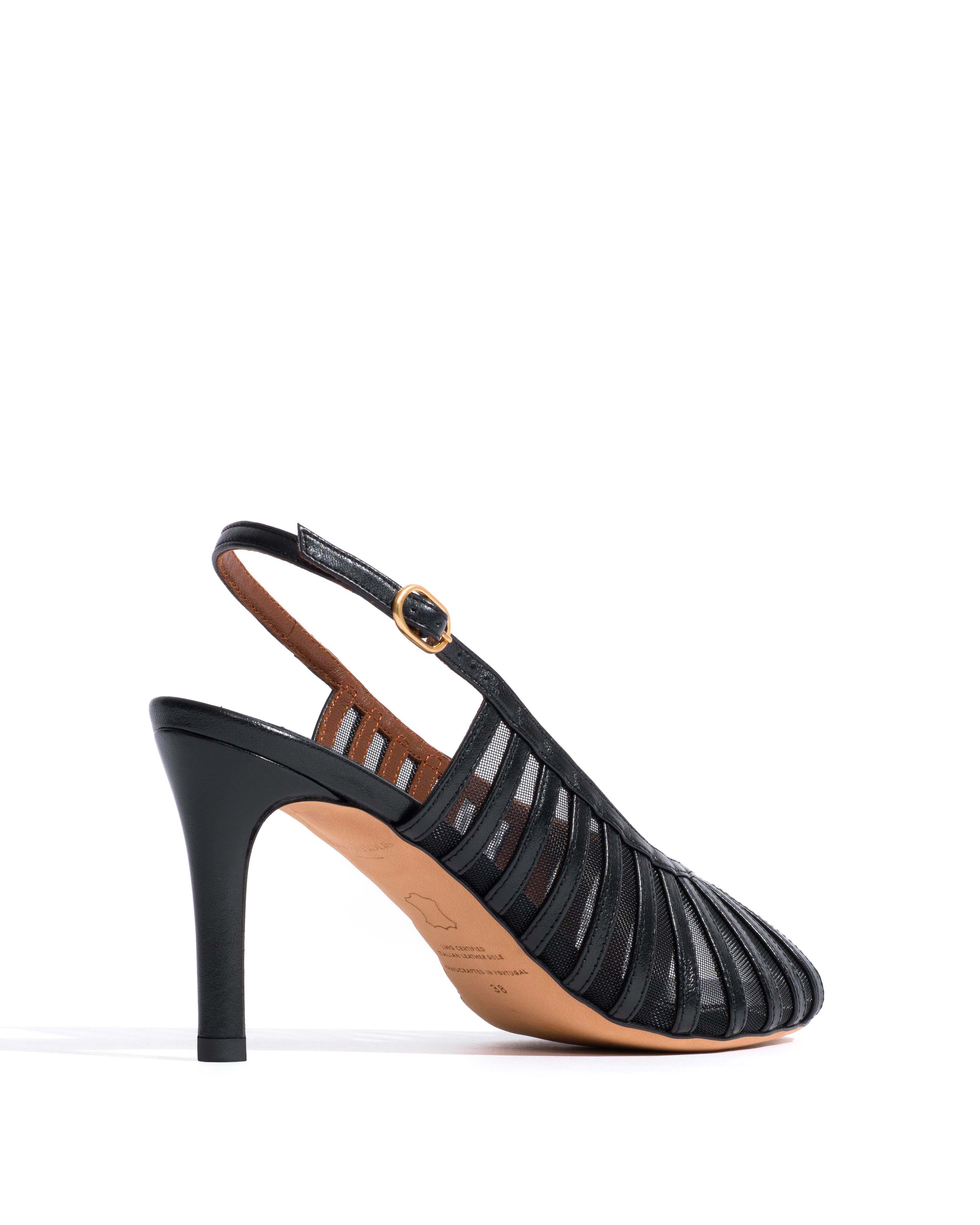 Carminho 75 mesh Shiny lamb & mesh Black