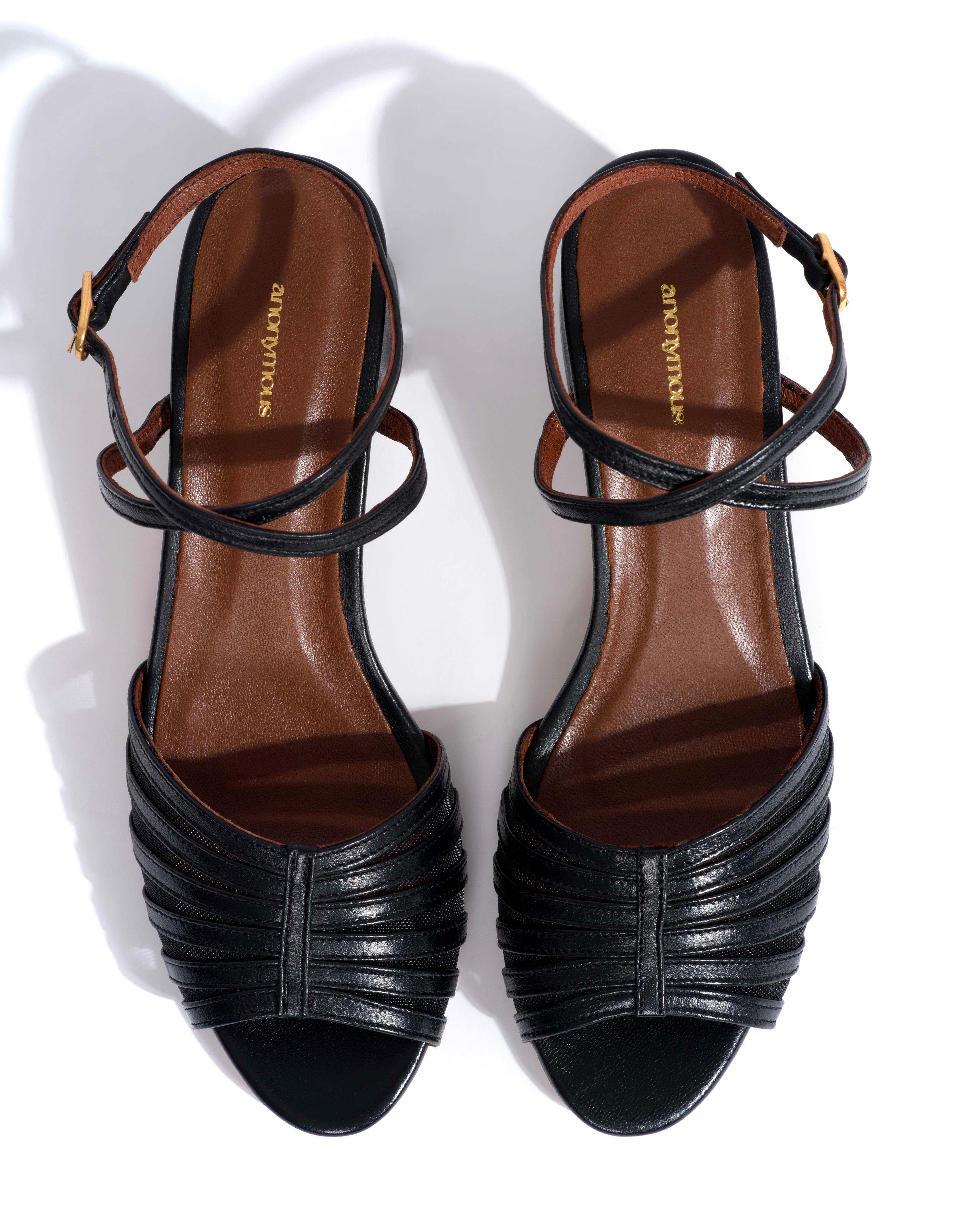 Tangie mesh Shiny lamb & mesh Black