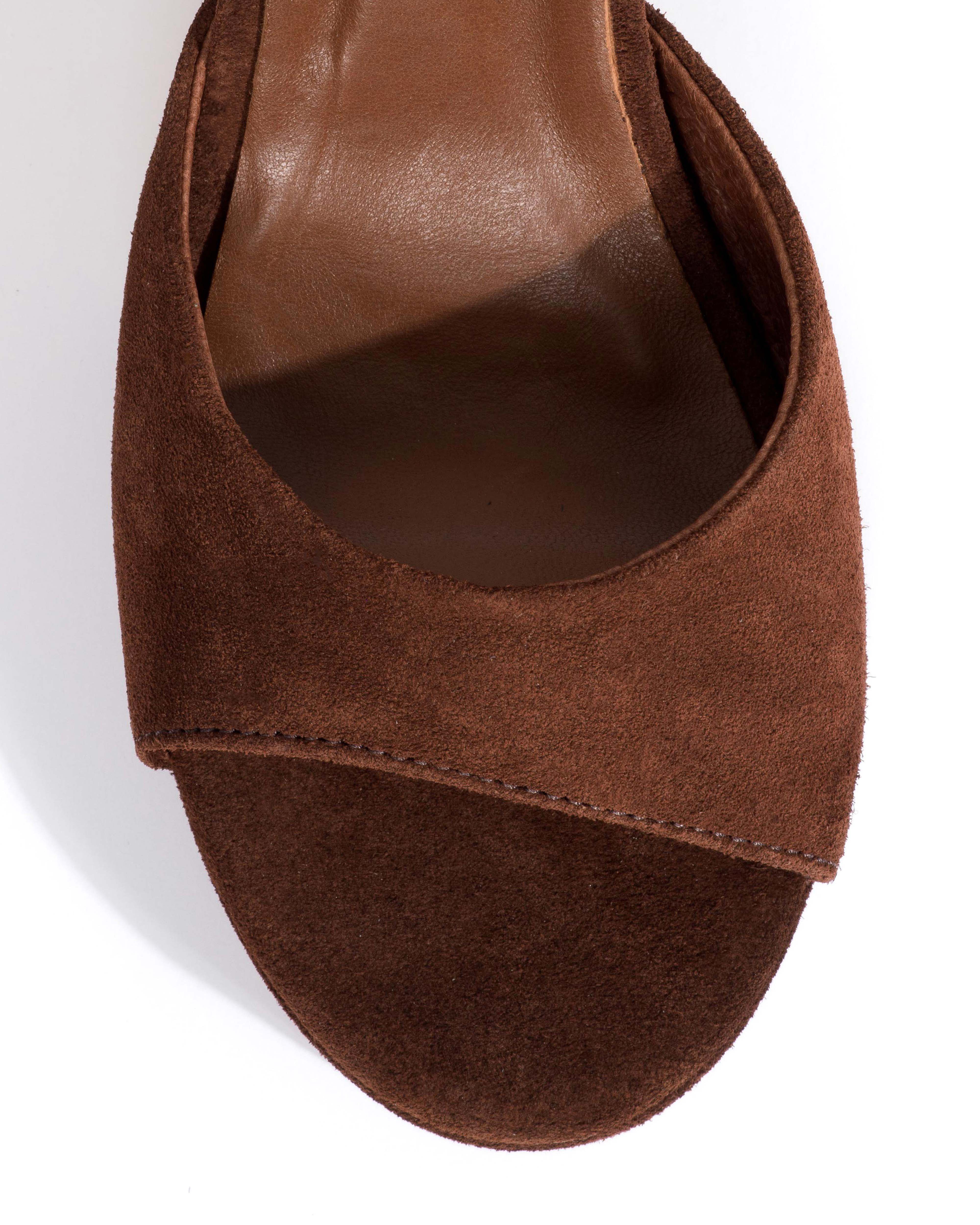 Jolie 85 platform Calf suede Chocolate