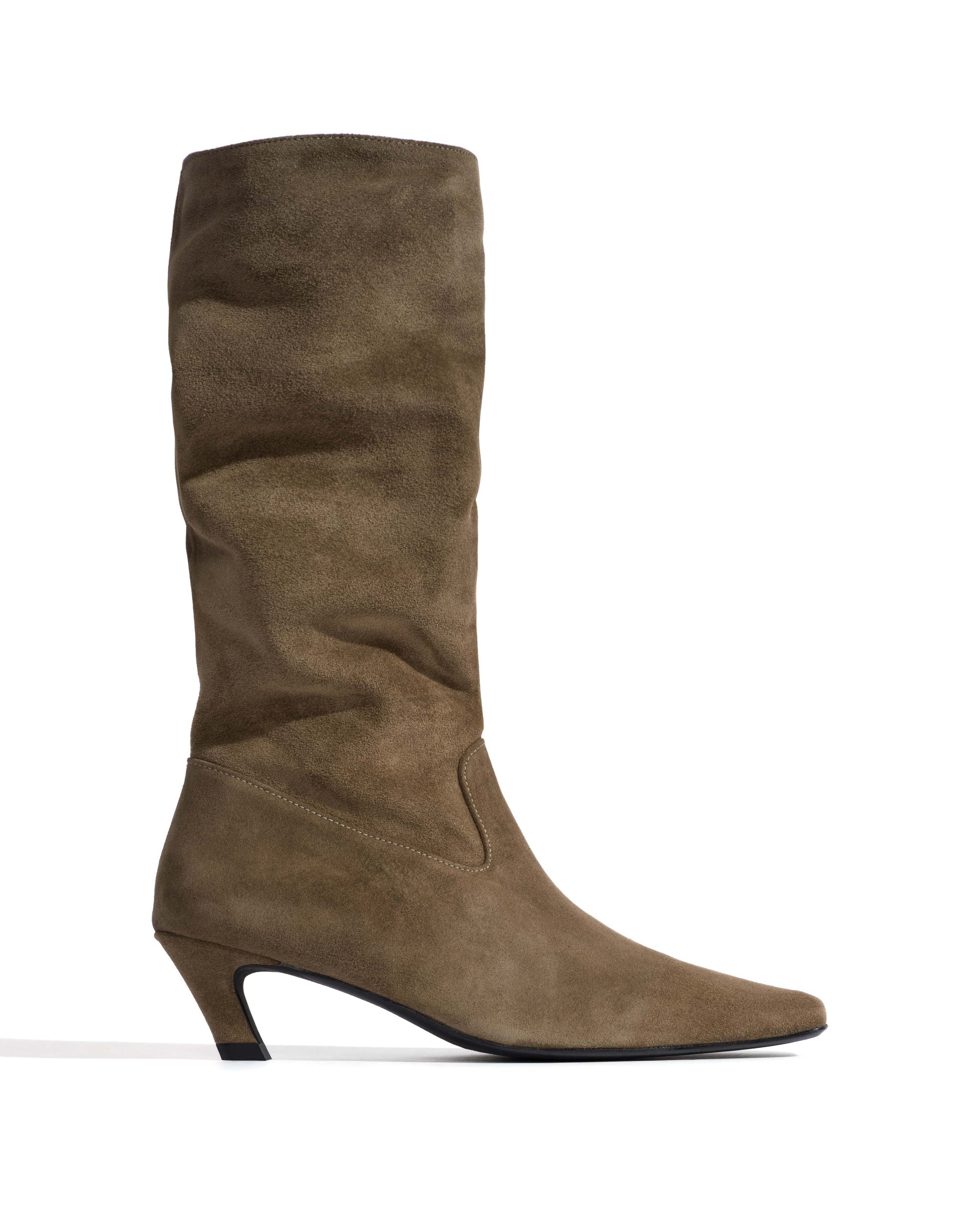 Tess Calf suede Dried olive