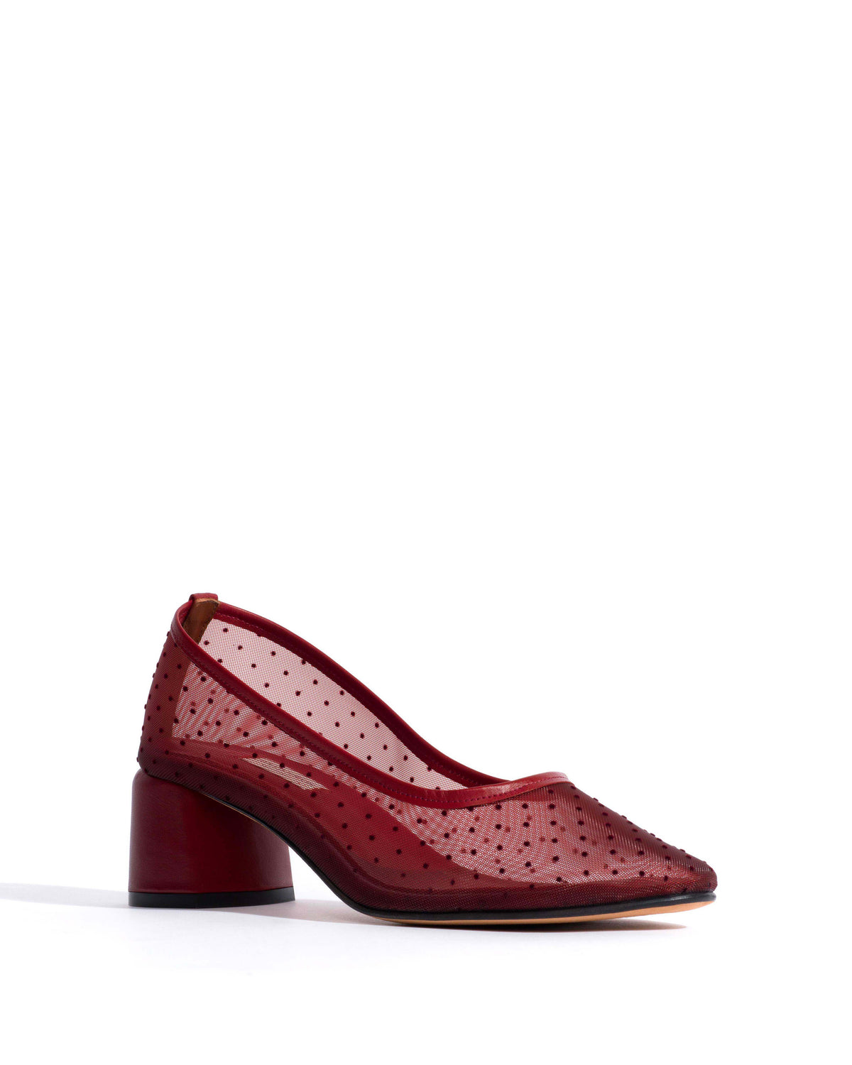 Sacha 40 mesh Shiny lamb & dot velvet mesh Pomegranate