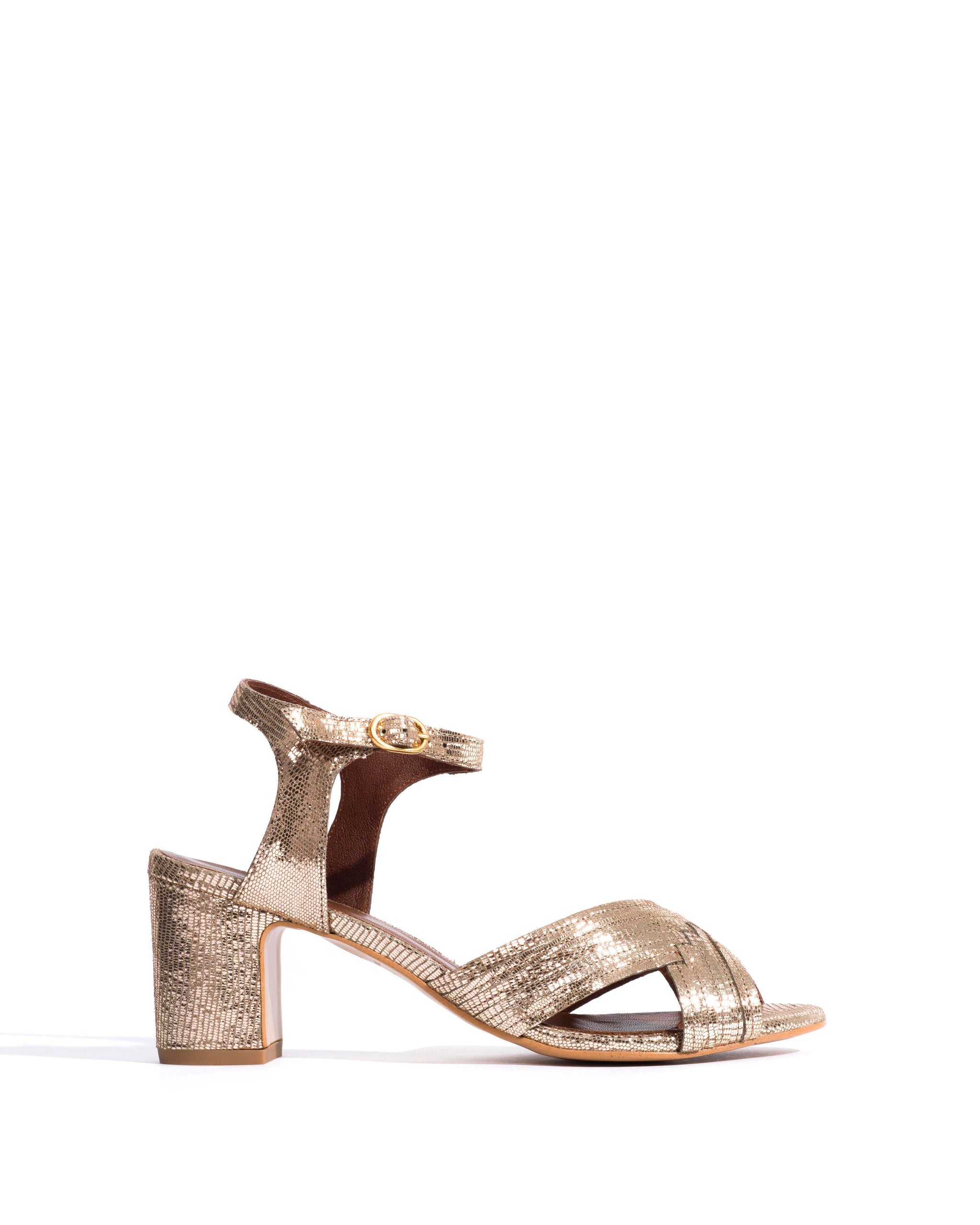 Niabi 50 Lizard metallic goat Vintage champagne - Anonymous Copenhagen Heels