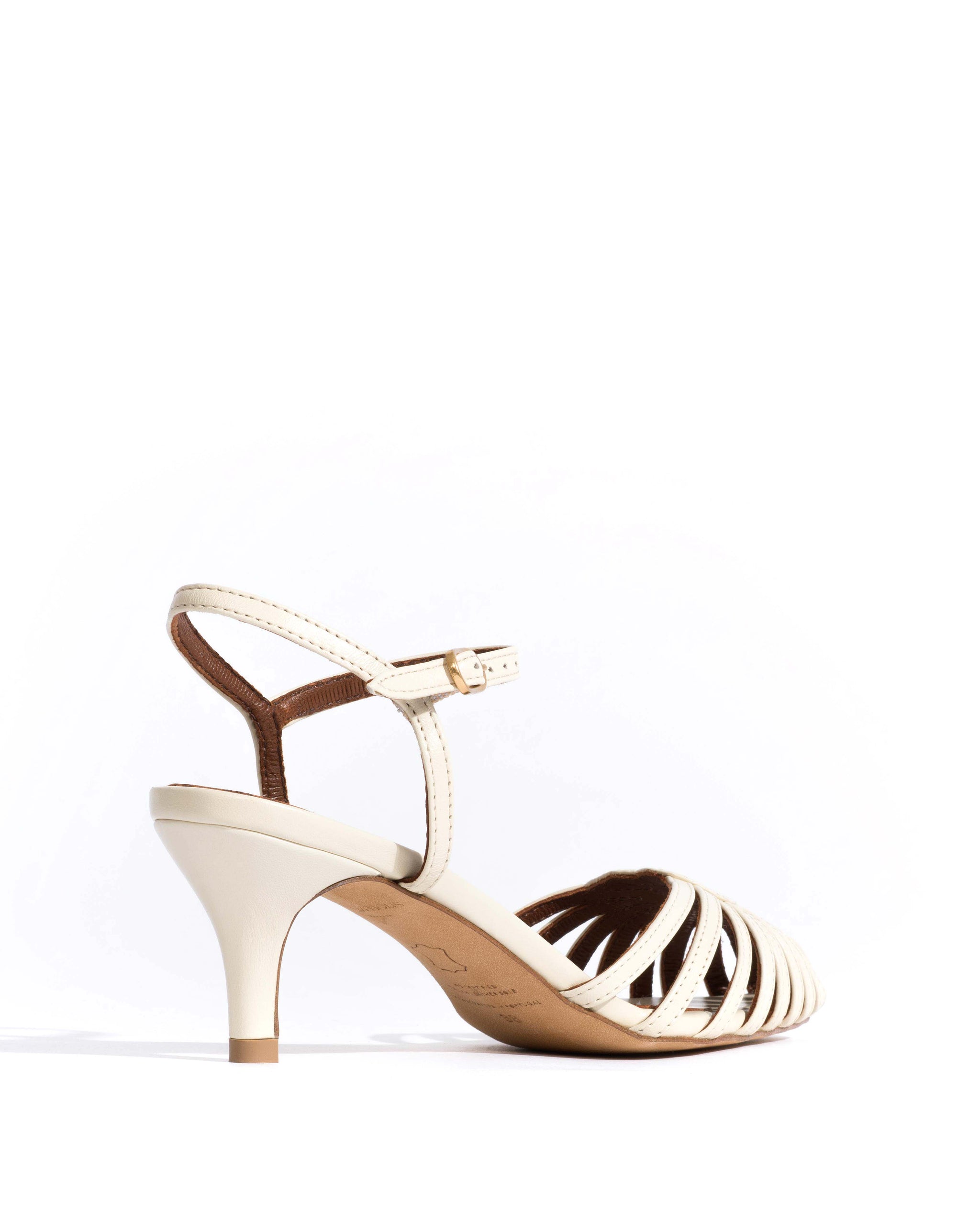 Keesha 55 Shiny lamb White sand - Anonymous Copenhagen Heels