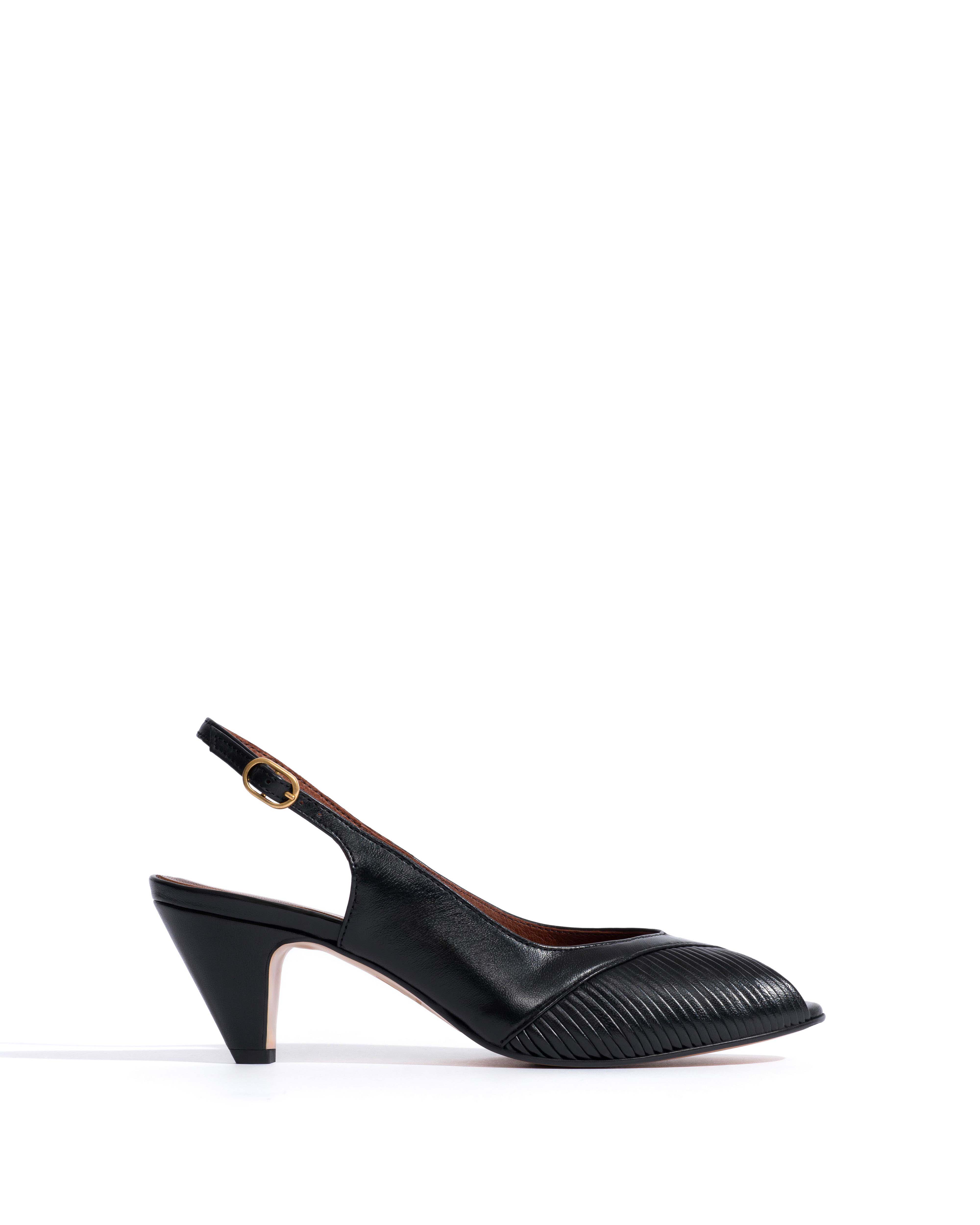 Cassandra 50 stiletto Shiny lamb Black