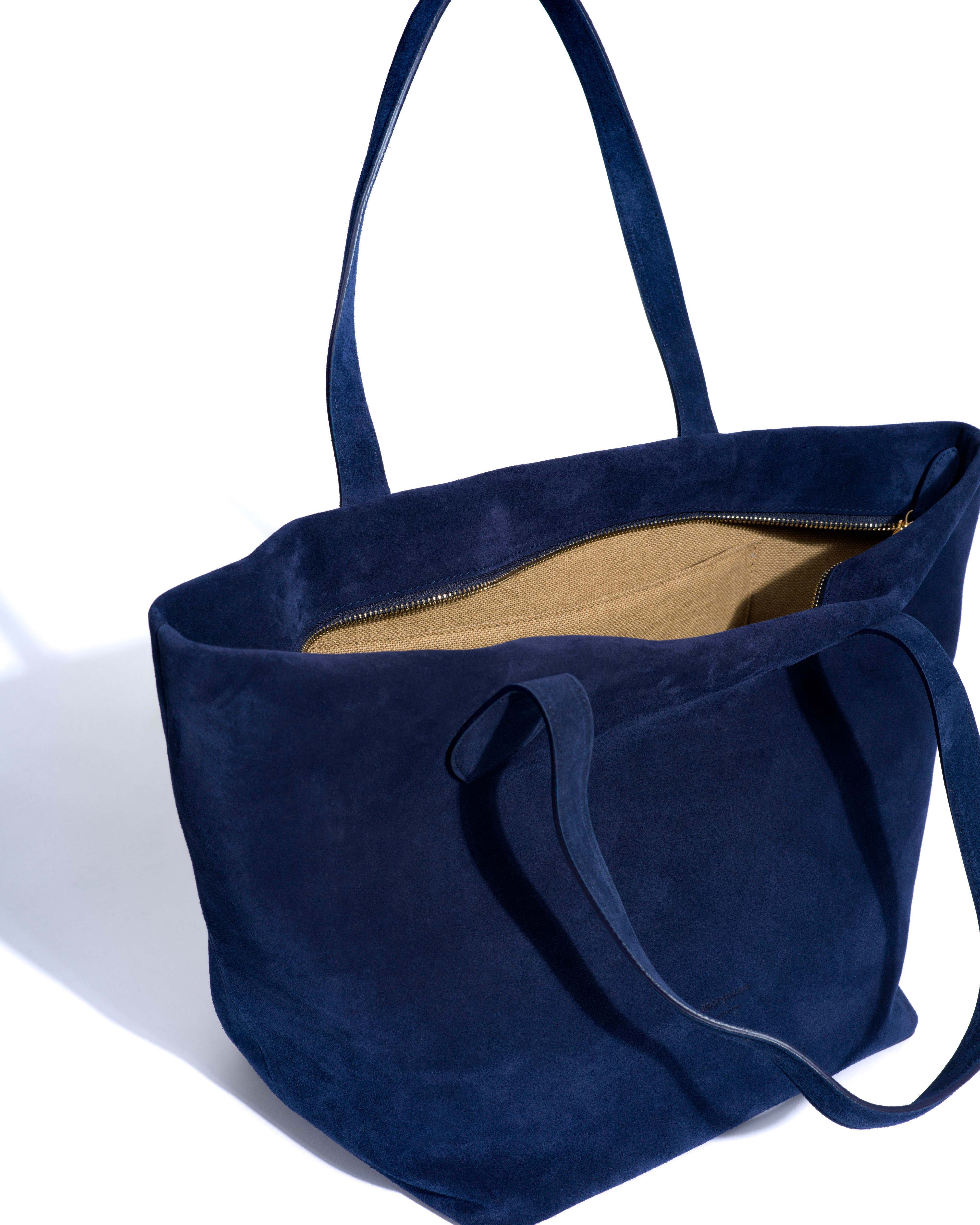 Arya carryall bag Calf suede Ink blue