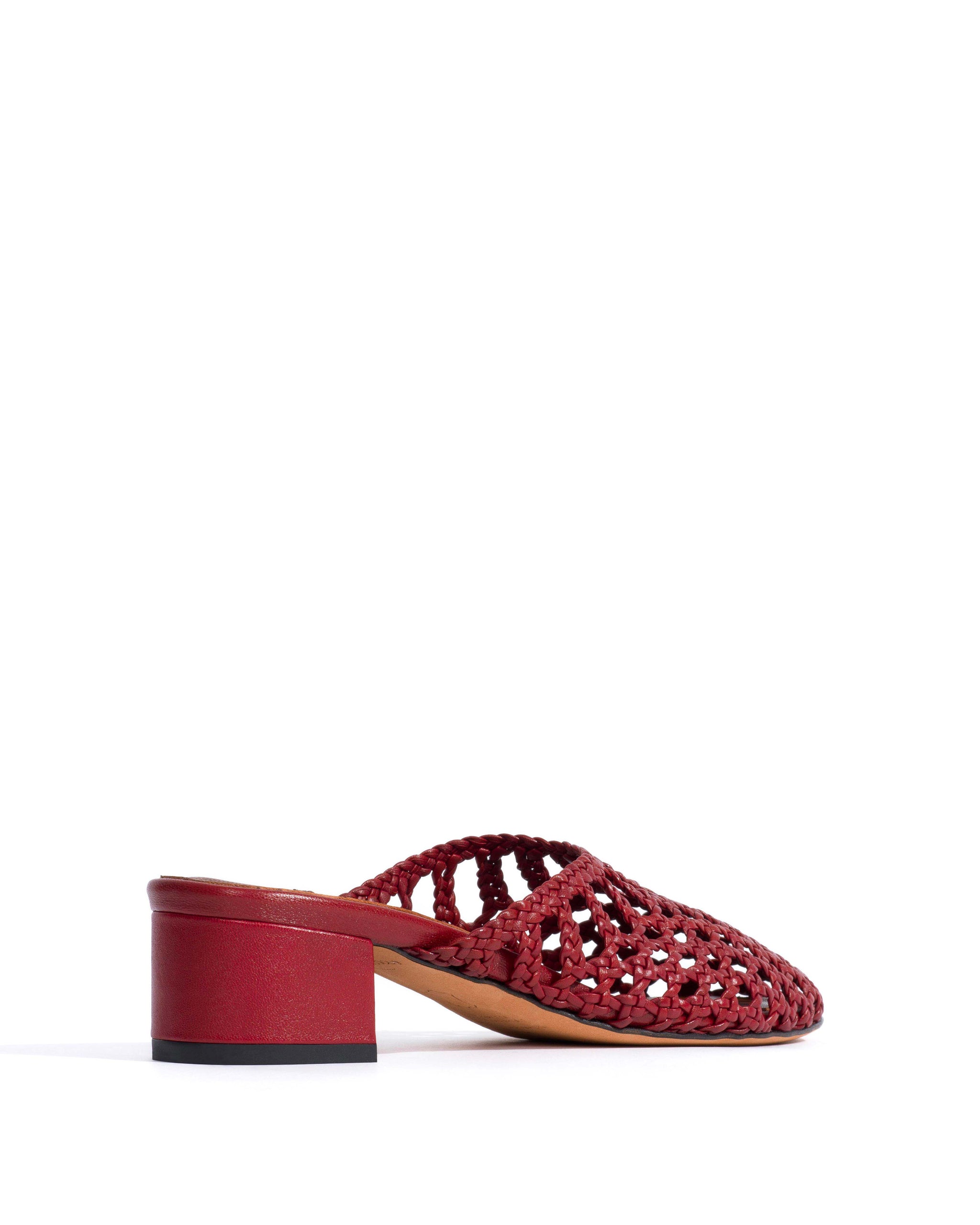 Sabrina 40 hand-braided Hand-braided leather Pomegranate - Anonymous Copenhagen Heels