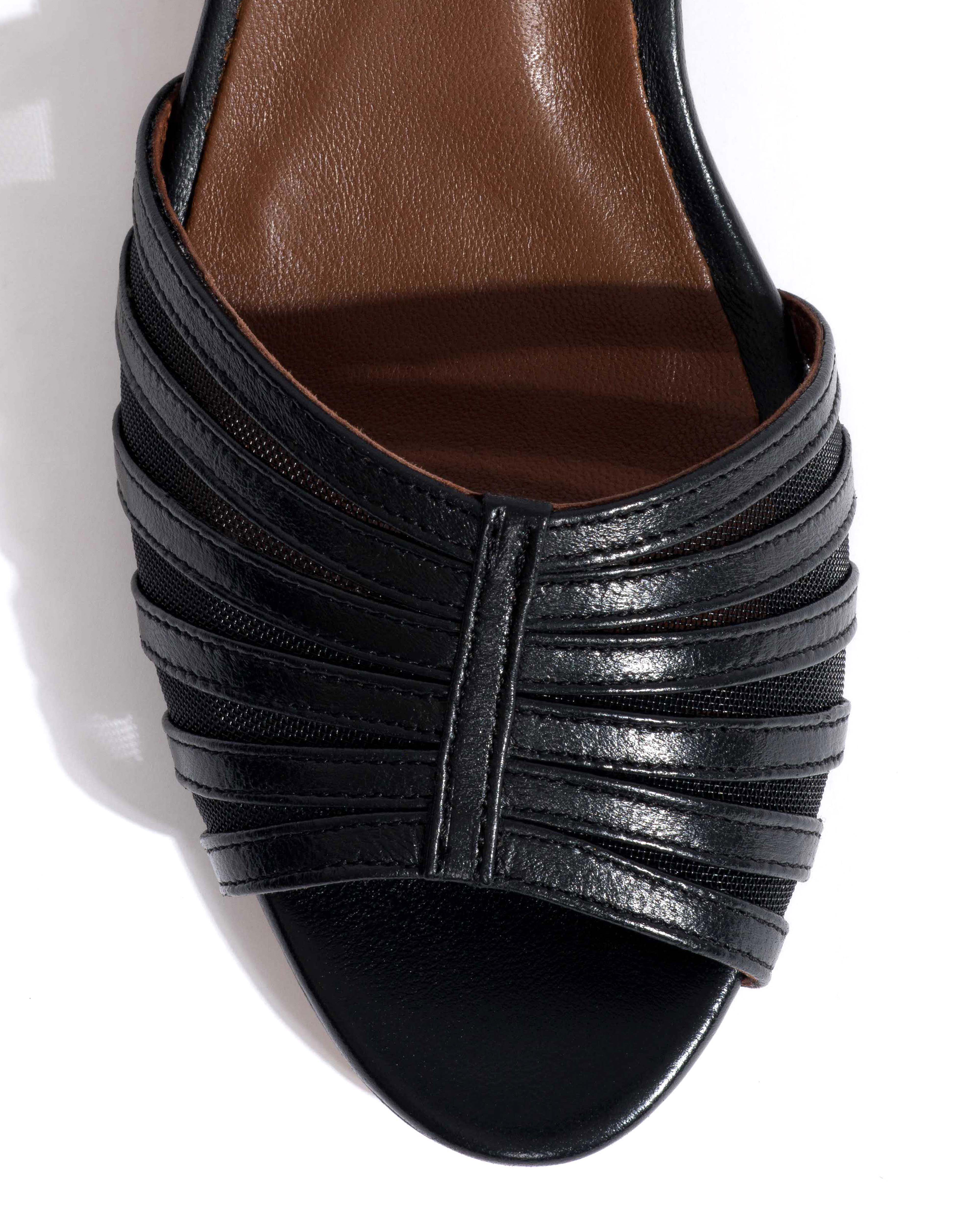 Tangie mesh Shiny lamb & mesh Black