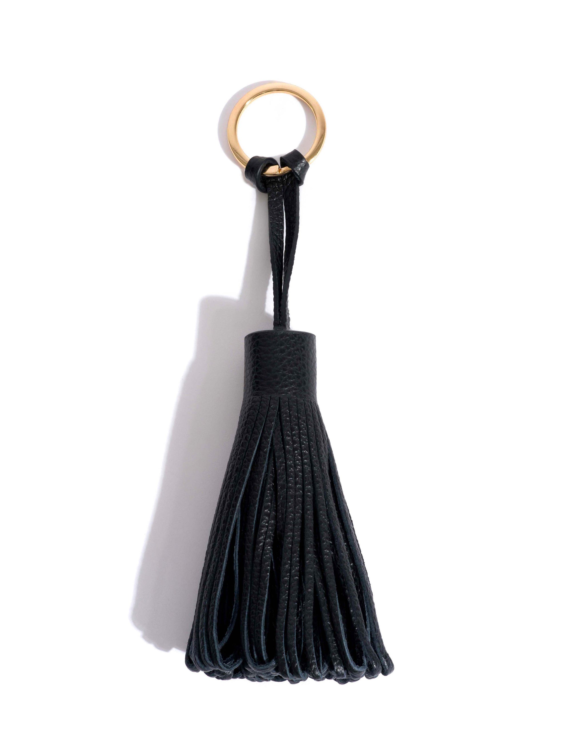 Katty fringe keyring Pebbled soft calf Black - Anonymous Copenhagen Small Leather Goods