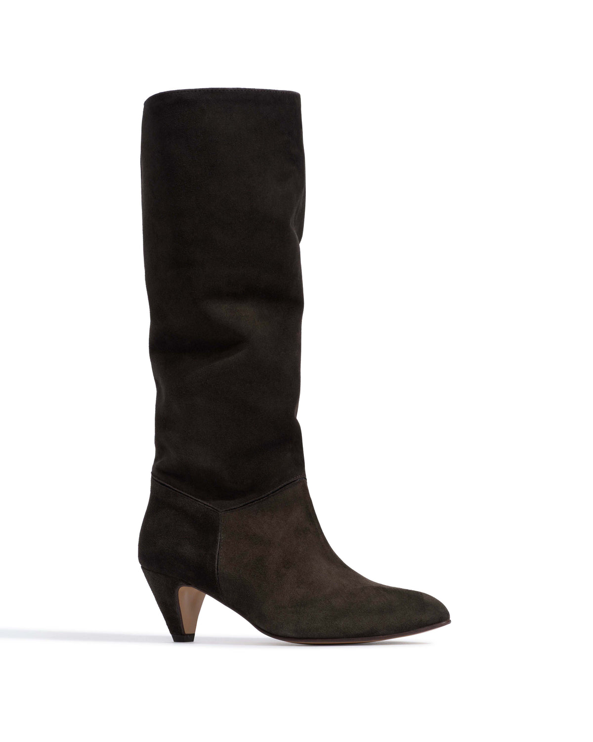 Jasmina 50 stiletto Calf suede & sleek leather Espresso brown & black