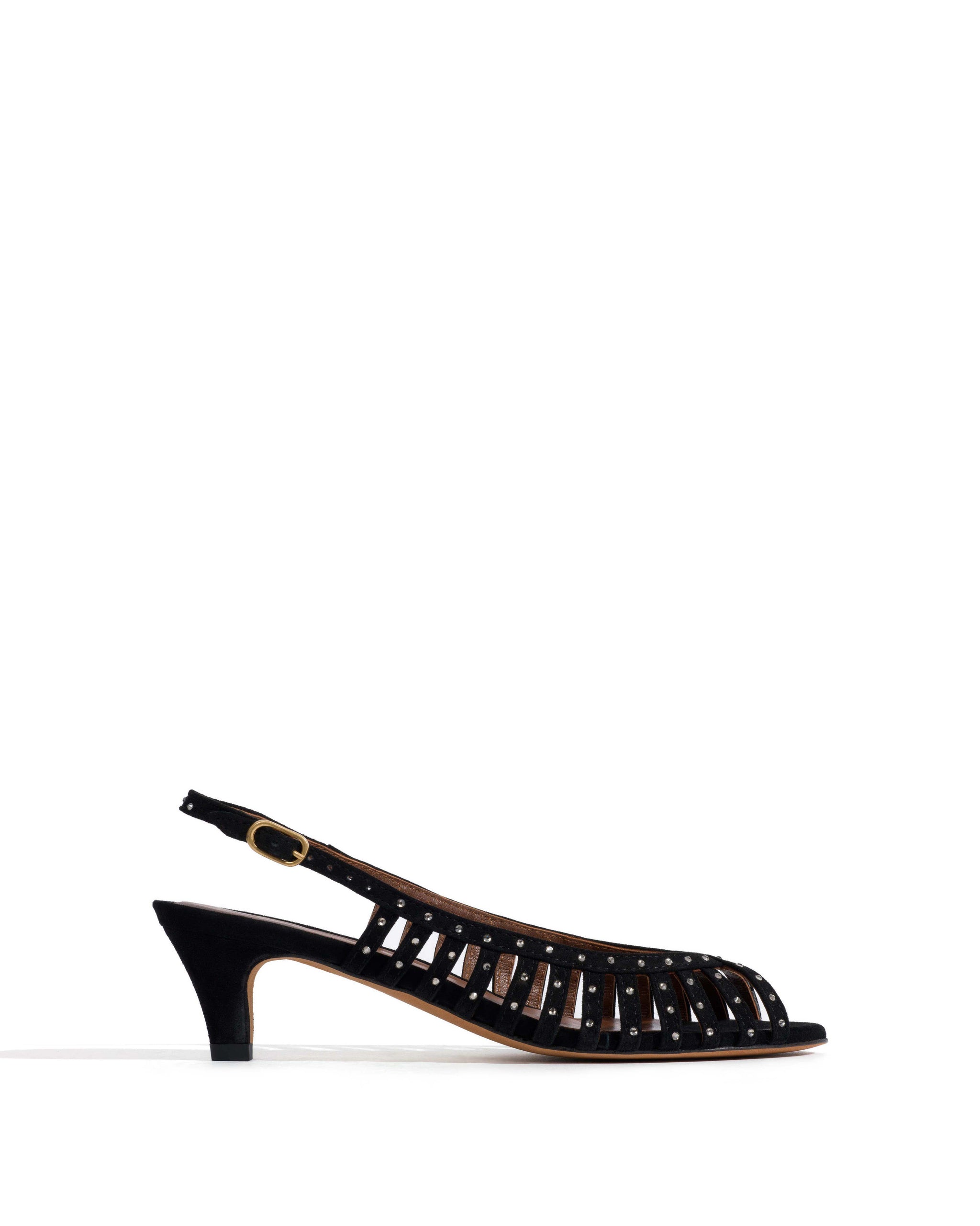Carminho 40 stiletto crystals Calf suede Black
