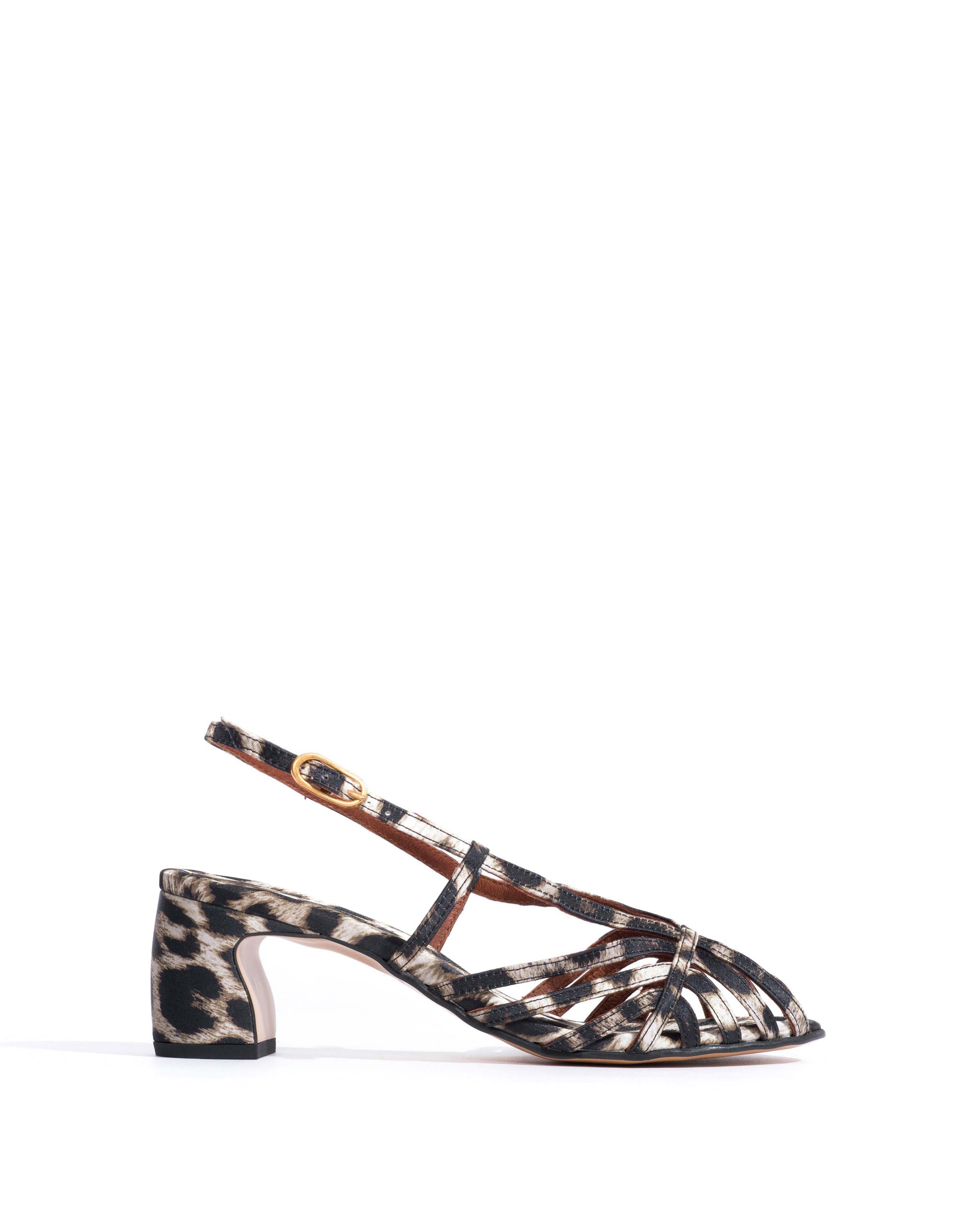 Briddie 50 Satin print Snow leopard - Anonymous Copenhagen Shoes