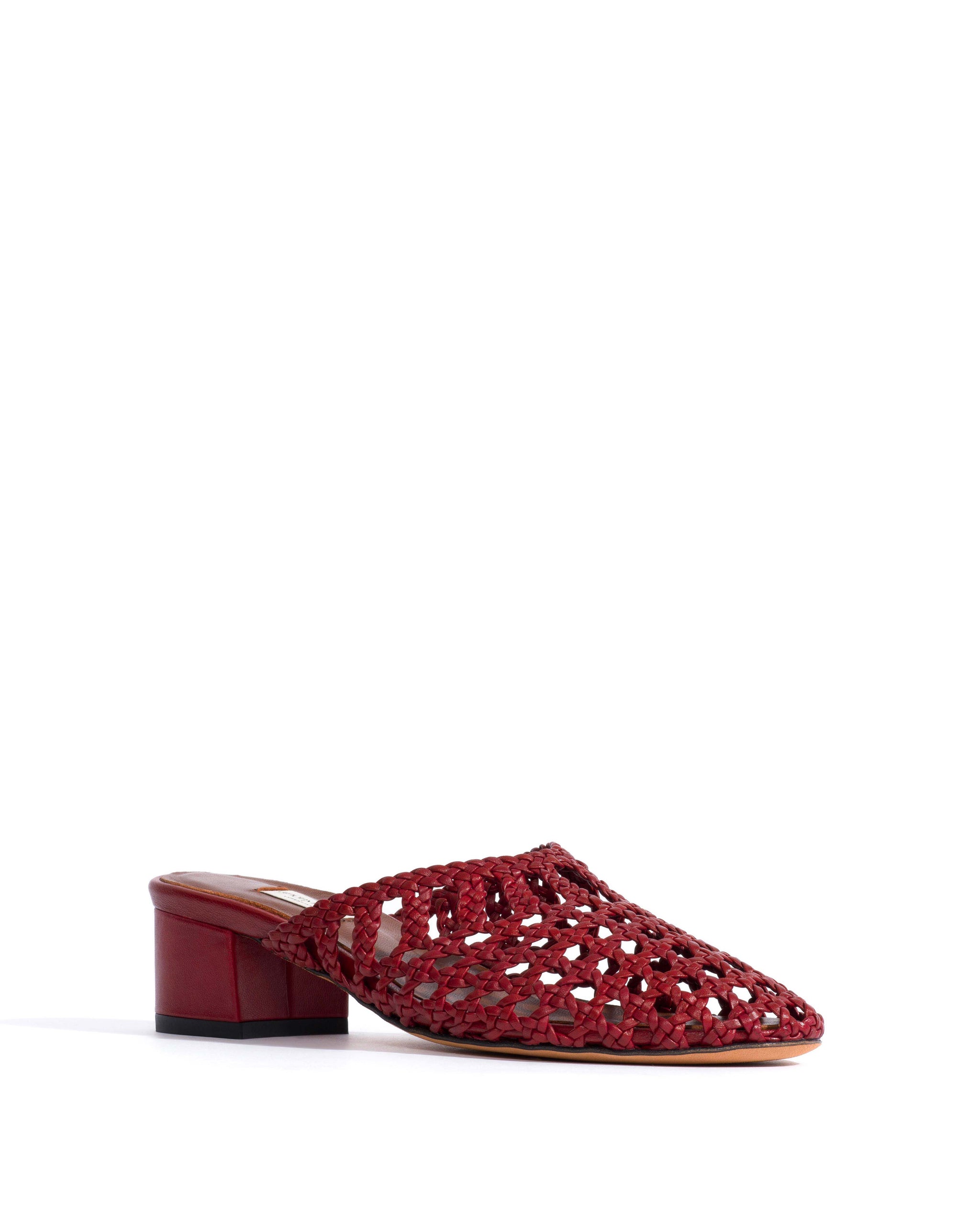 Sabrina 40 hand-braided Hand-braided leather Pomegranate - Anonymous Copenhagen Heels