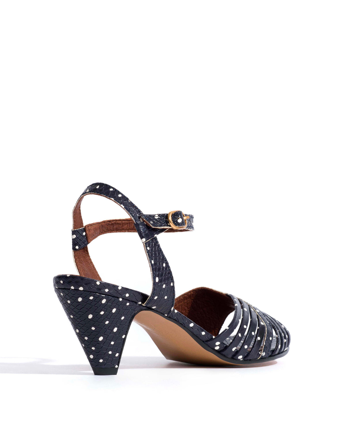Hermine 50 stiletto Spotted snake calf Midnight blue