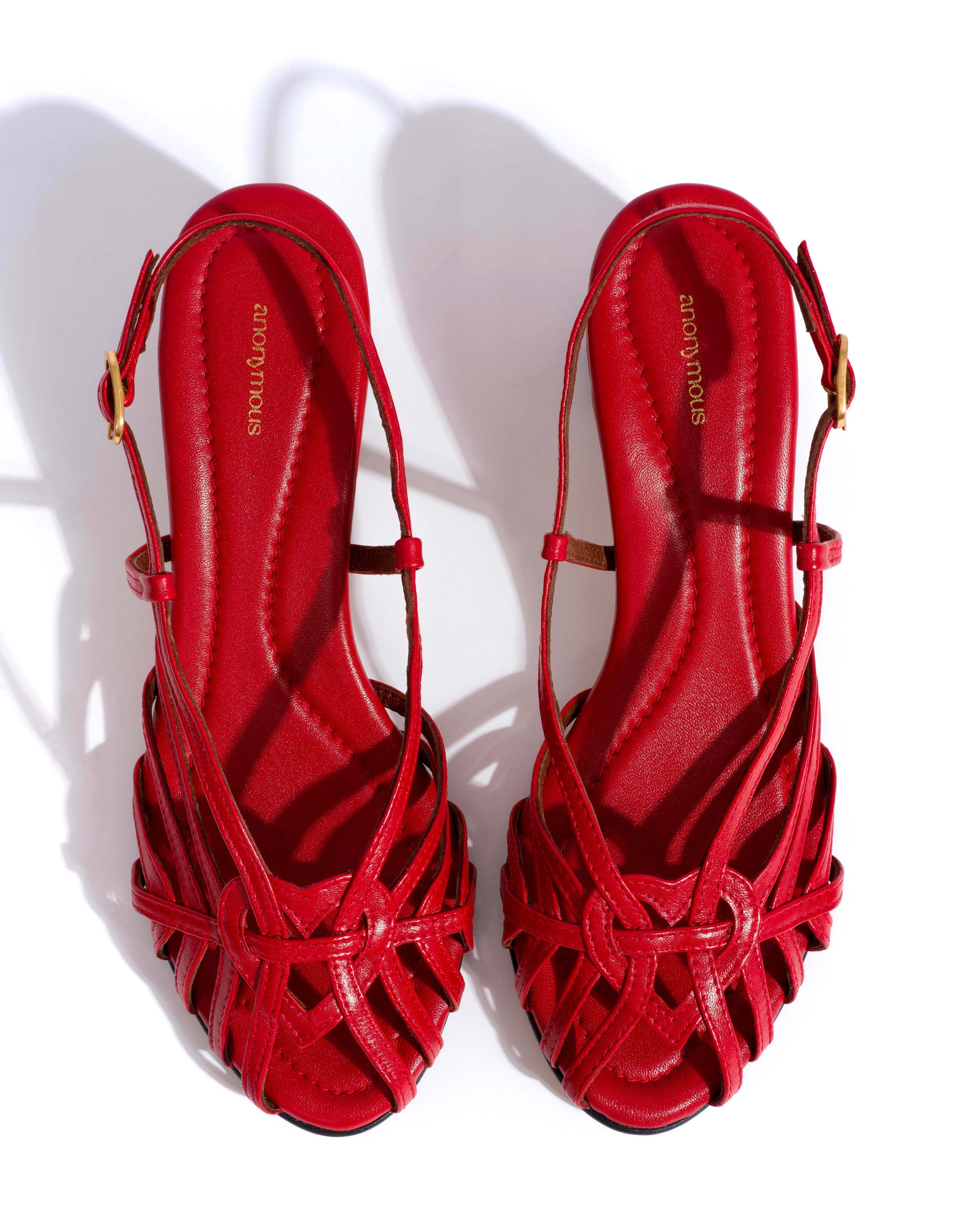 Briddie 50 heart Shiny lamb Ruby red - Anonymous Copenhagen Shoes