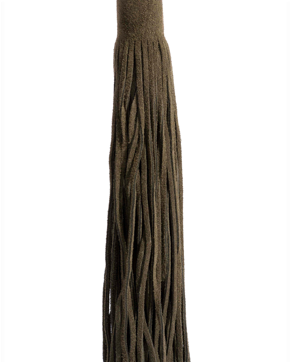 Langley fringe keyring Calf suede Moss green