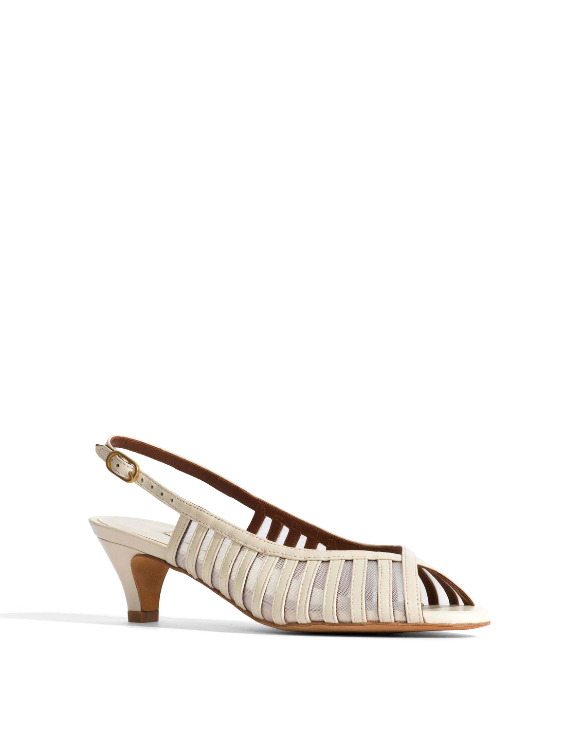 Carminho 40 mesh Shiny lamb & mesh White sand