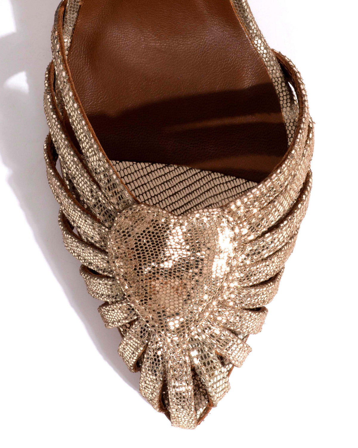 Keesha 100 Lizard metallic goat Vintage champagne