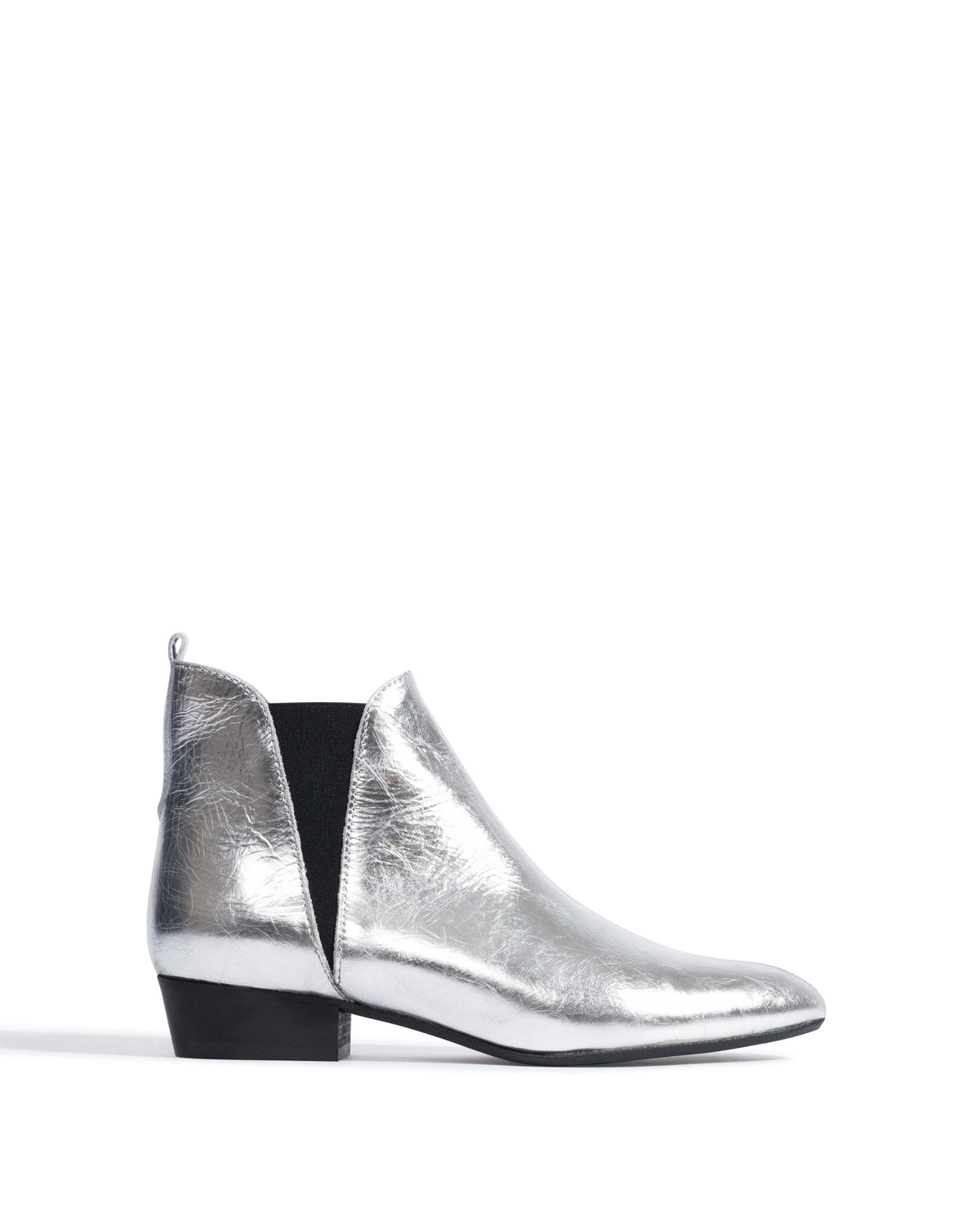 Rita Crinkled metallic lamb Silver
