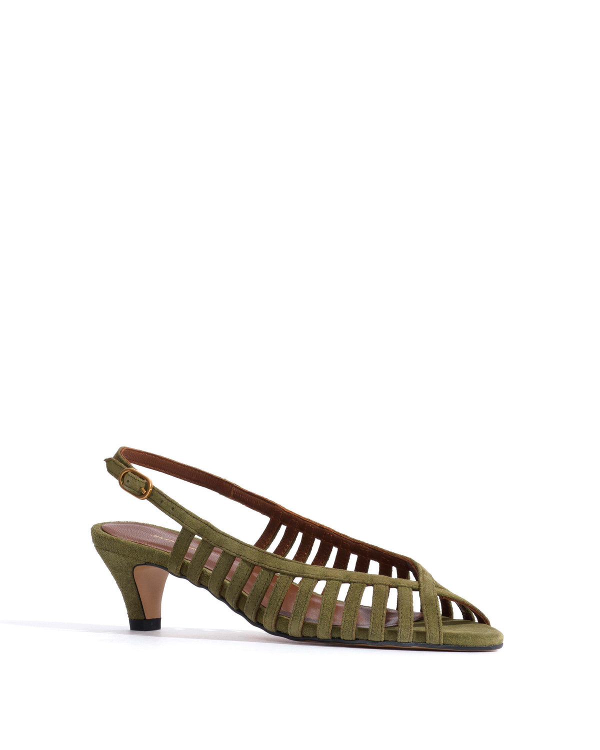 Carminho 40 stiletto Calf suede Olive green