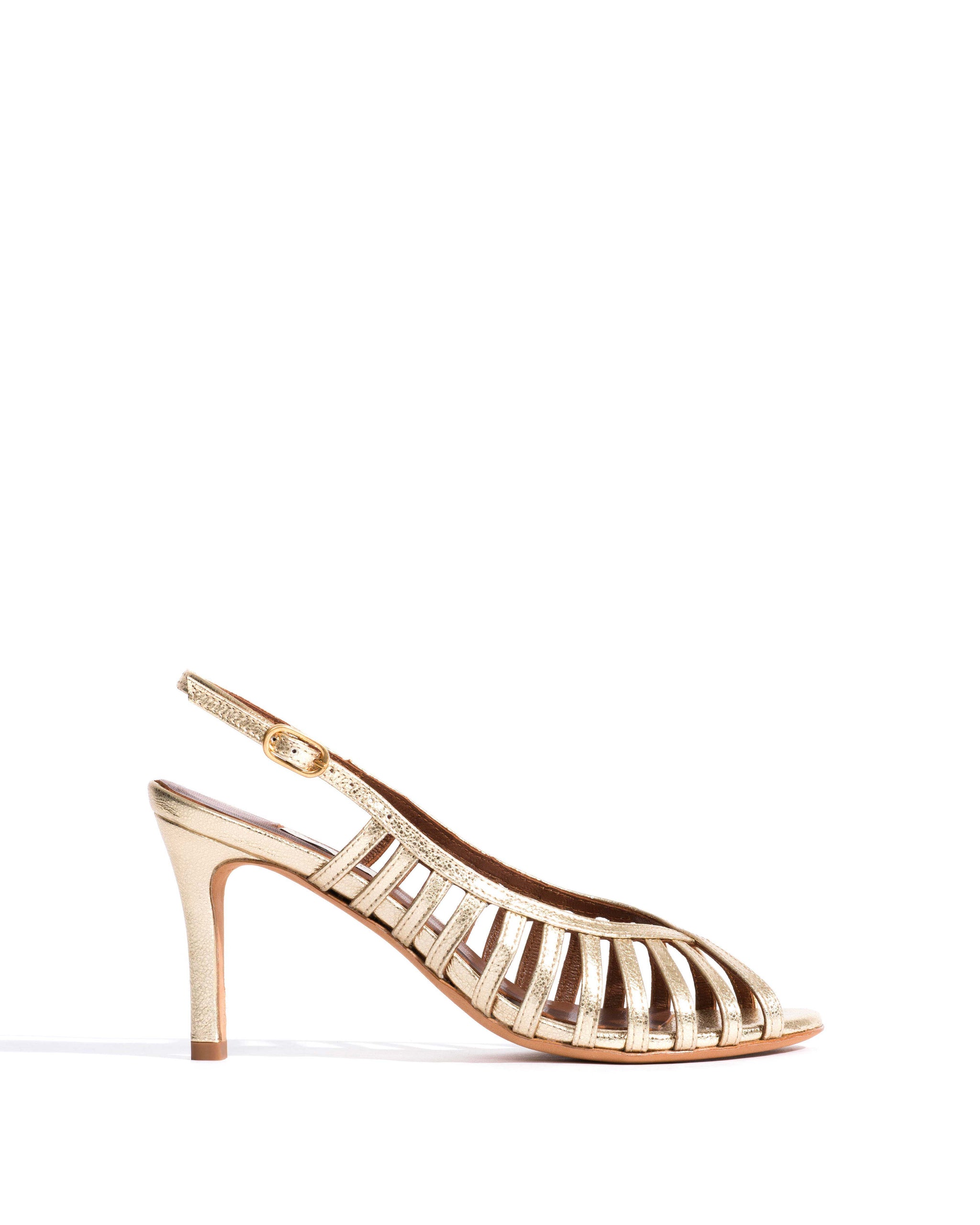 Carminho 75 Grained metallic goat Champagne - Anonymous Copenhagen Heels