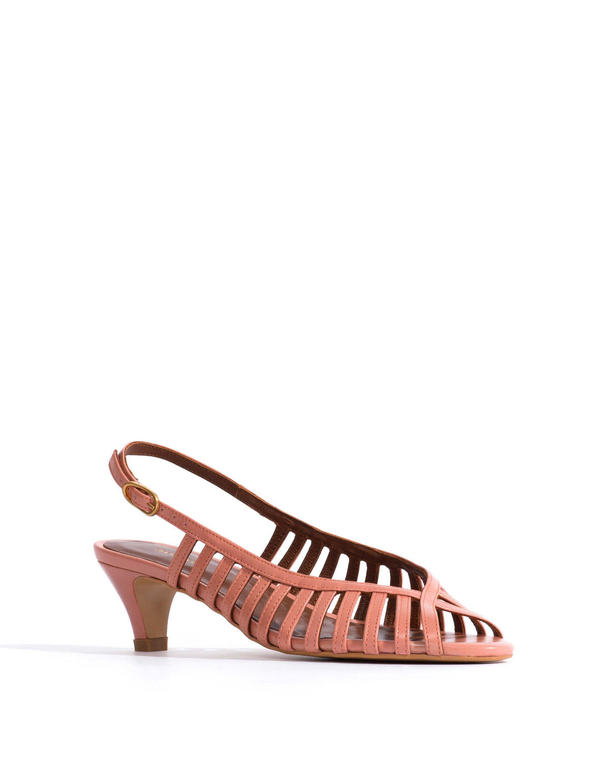 Carminho 40 stiletto Crinkled polished goat Misty coral