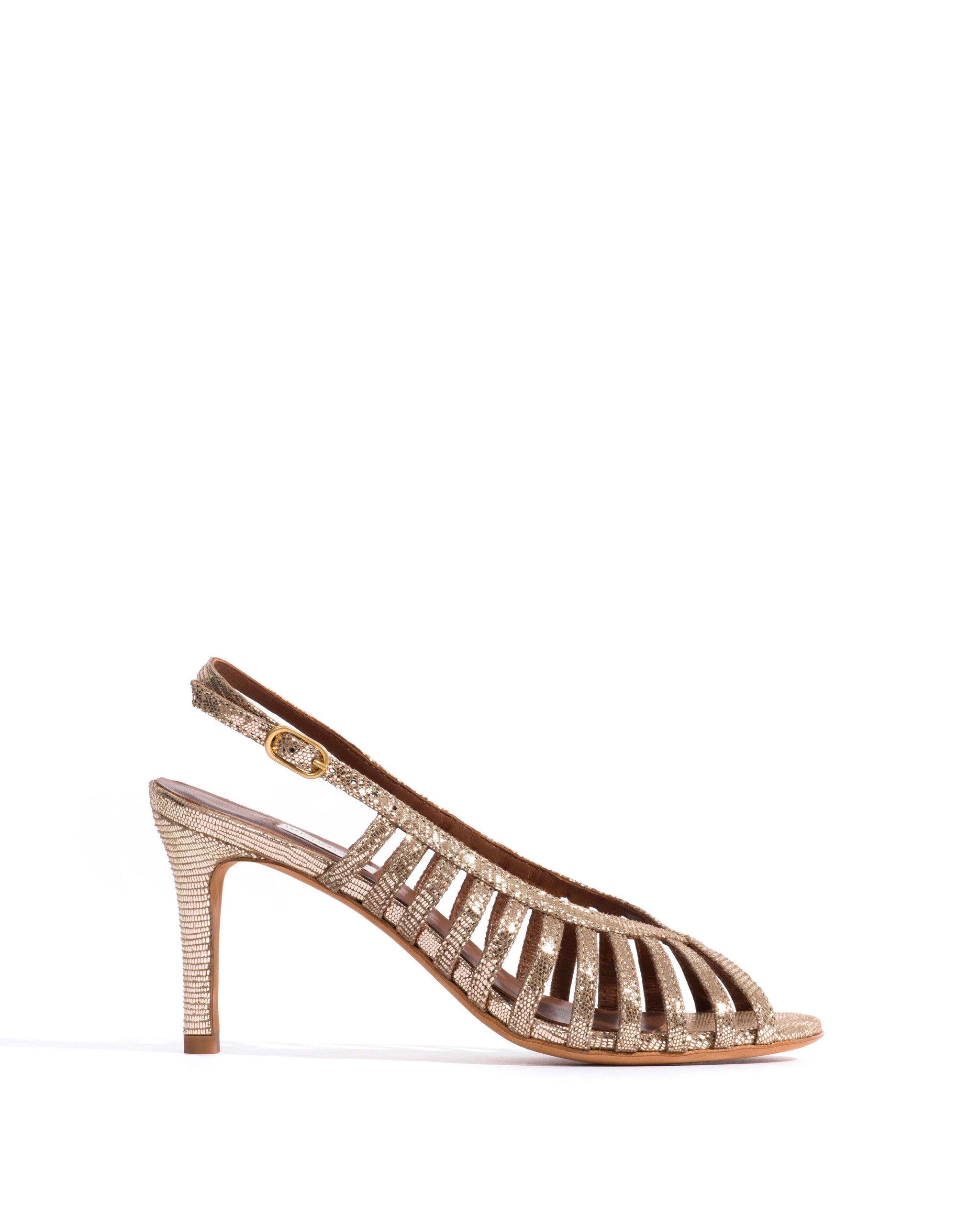 Carminho 75 Lizard metallic goat Vintage champagne - Anonymous Copenhagen Heels