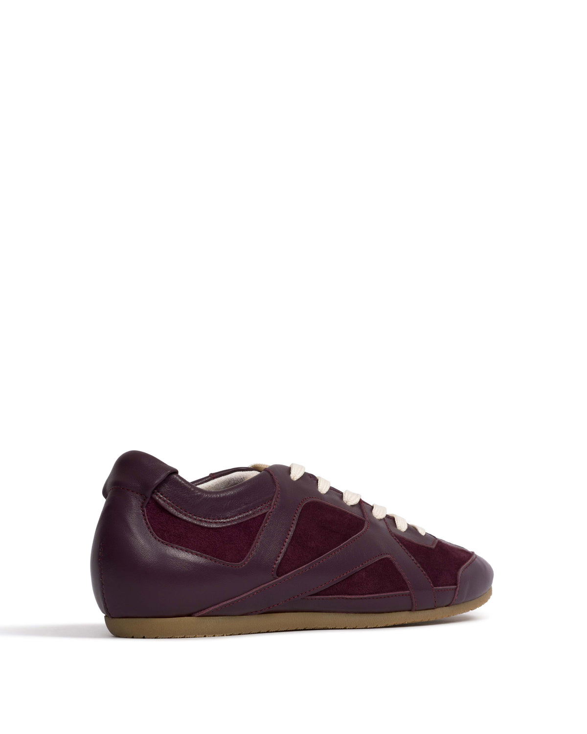 Sneakerina Shiny lamb & suede leather Fig purple