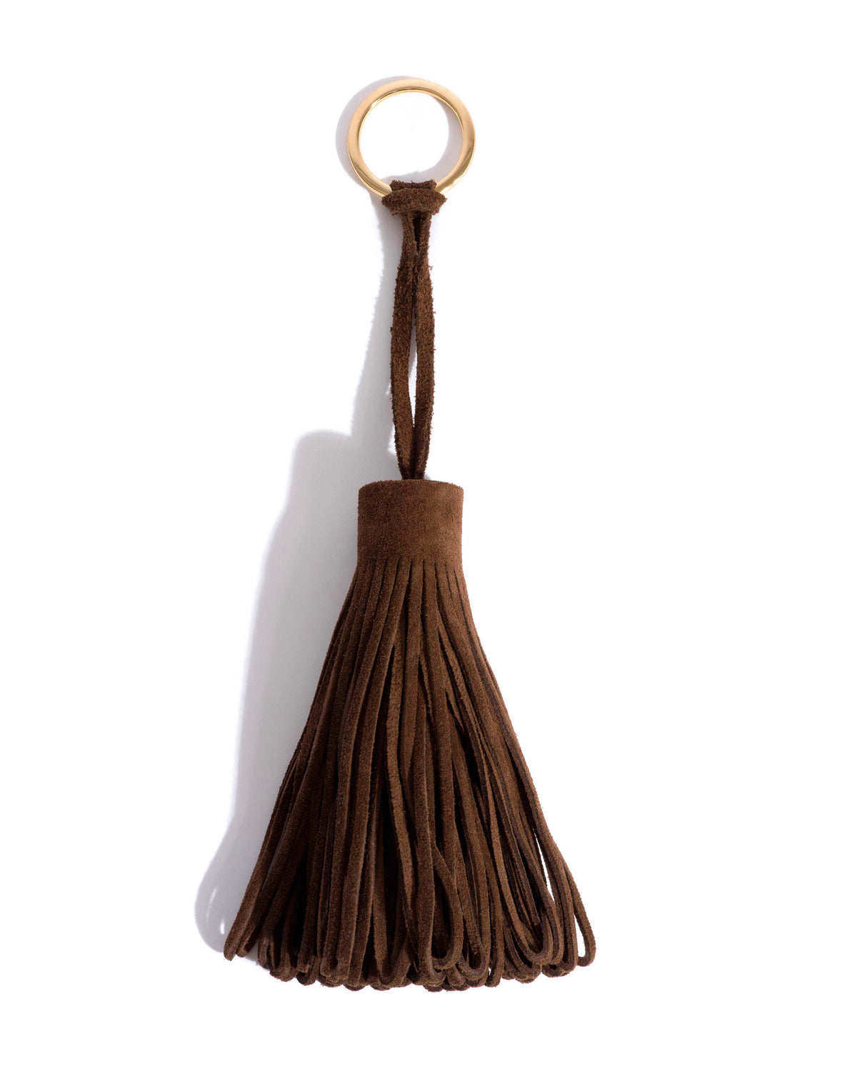 Katty fringe keyring Calf suede Coffee brown