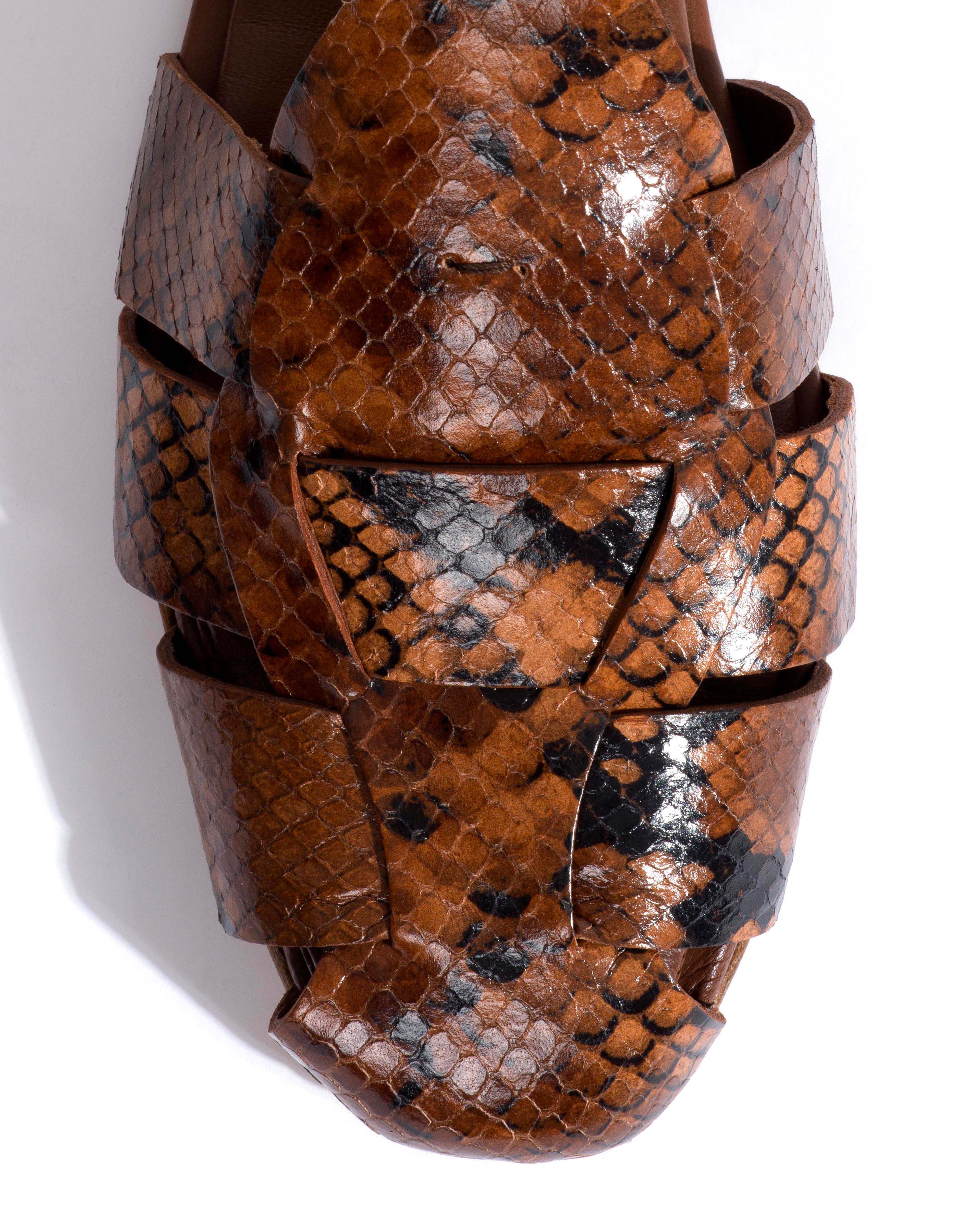 Lain flats Snake calf Hazelnut