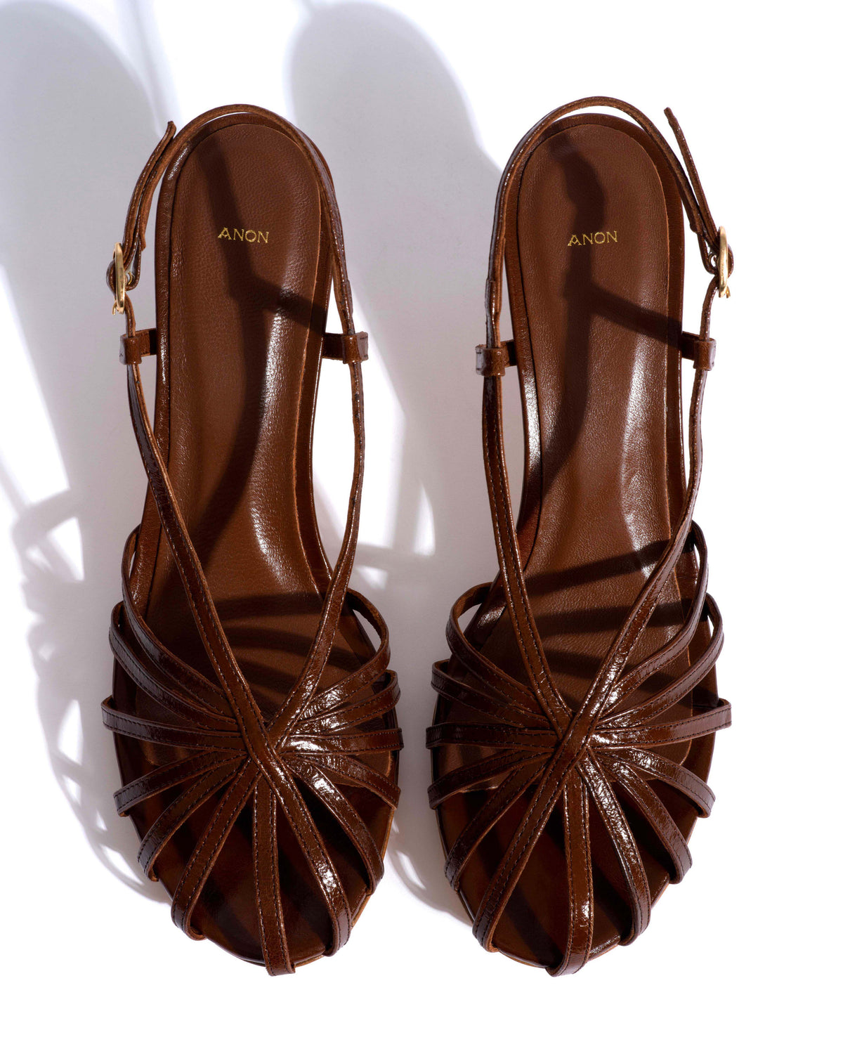 Candace 55 Crinkled polished goat Caramel brown