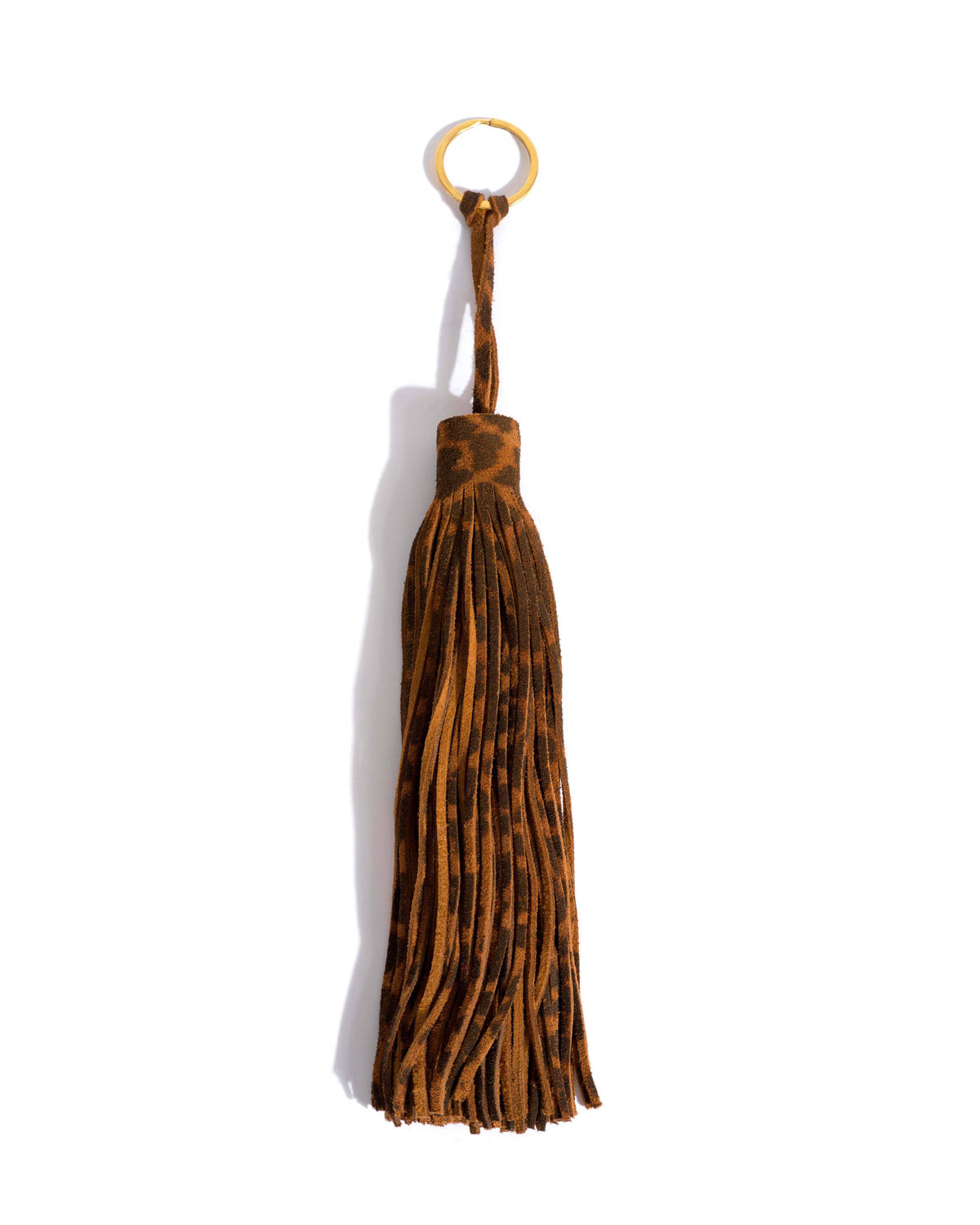 Langley fringe keyring Calf suede print Leopard